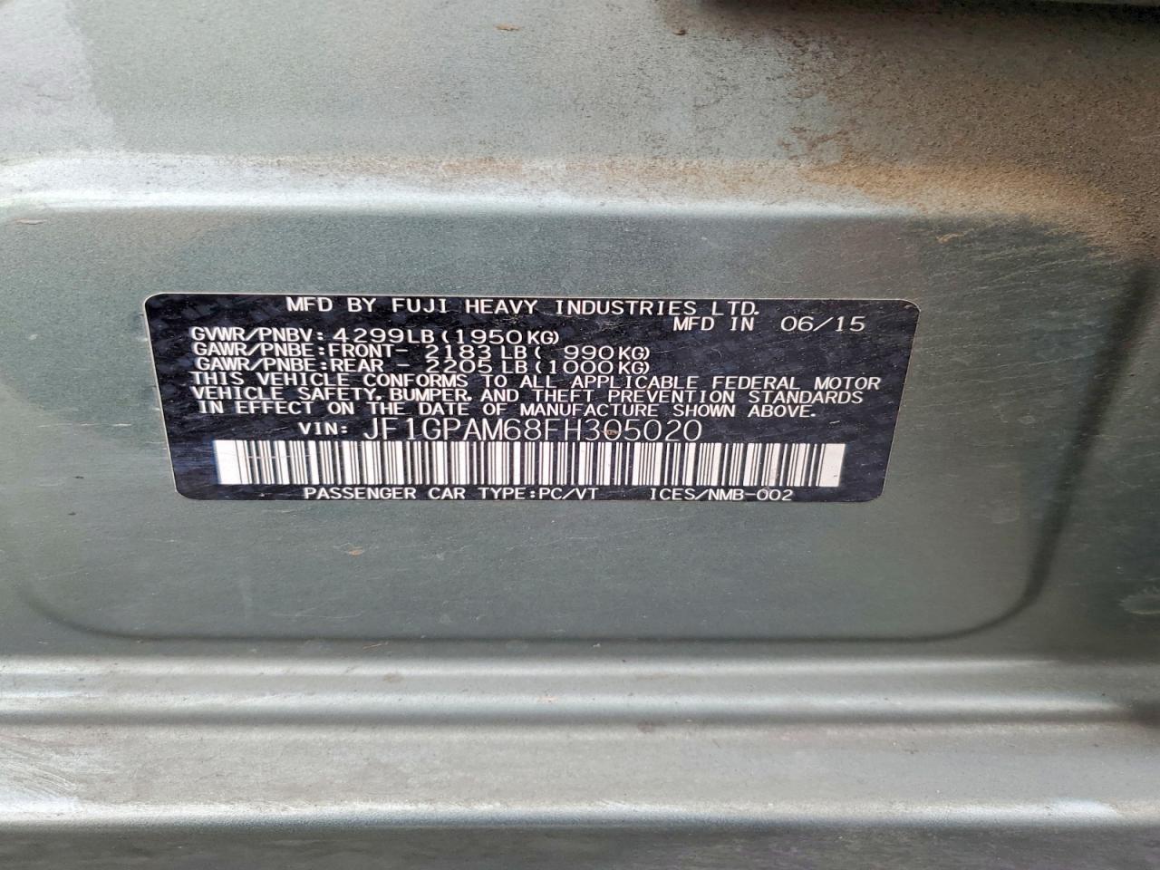 2015 Subaru Impreza Limited Green vin: JF1GPAM68FH305020