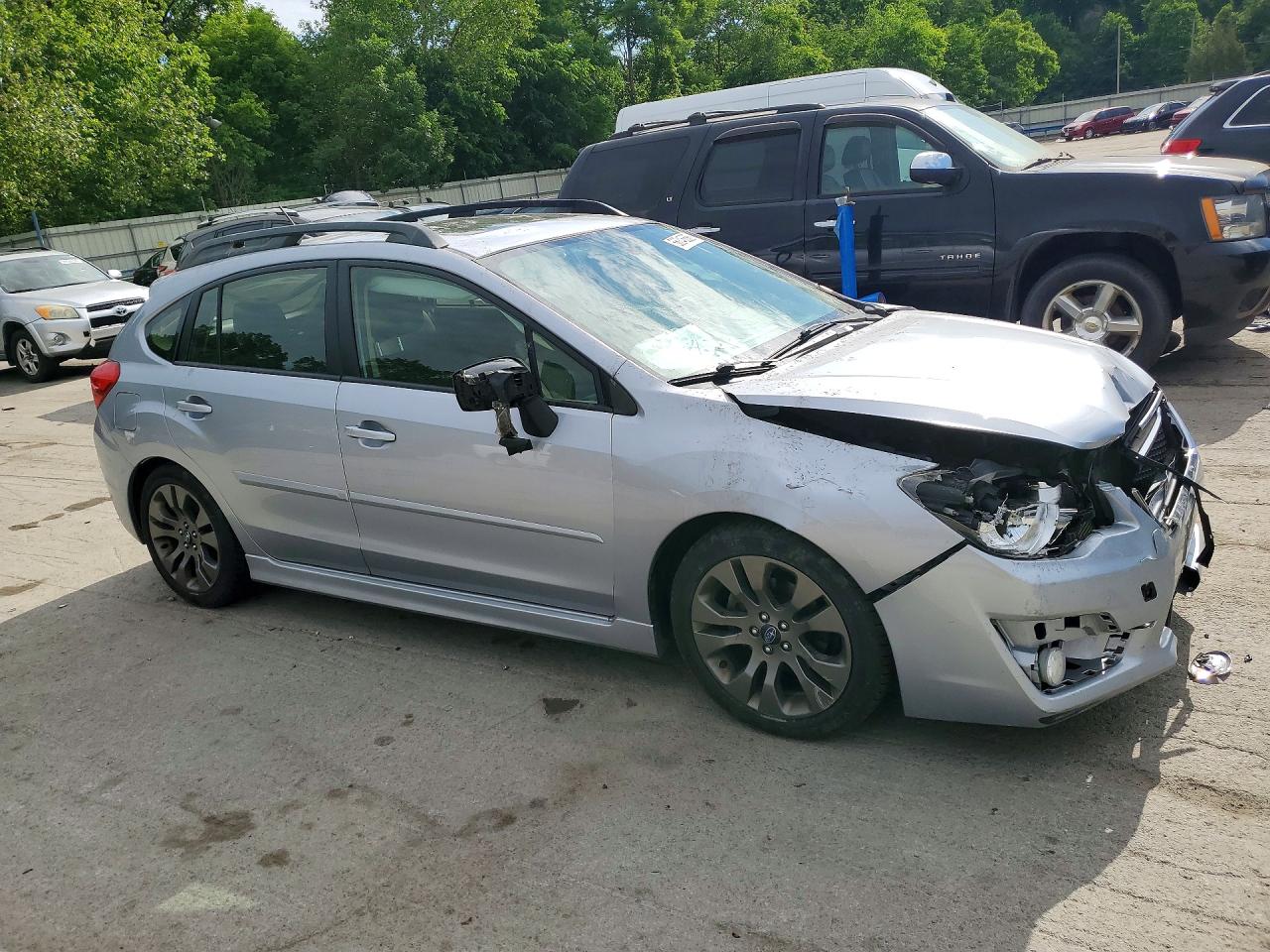2016 Subaru Impreza Sport Premium Серебряный vin: JF1GPAP62G8251601