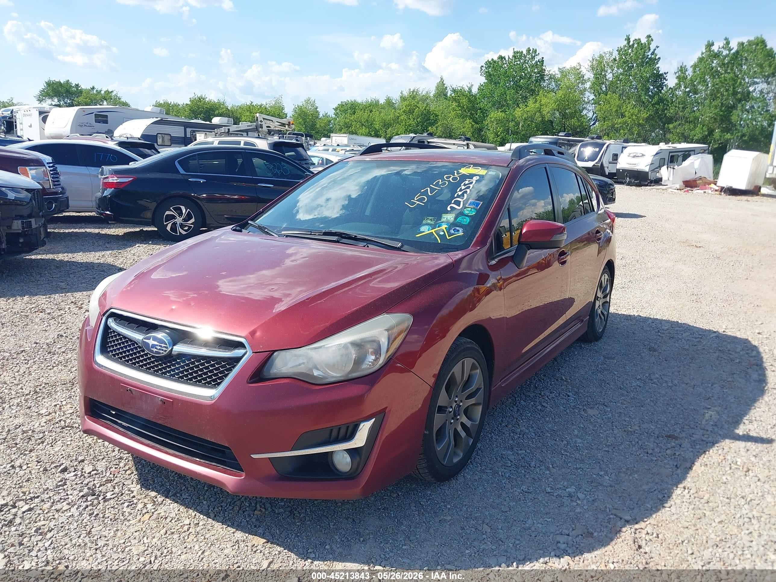 2016 Subaru Impreza 2.0i Sport Premium Maroon vin: JF1GPAP68G8226900