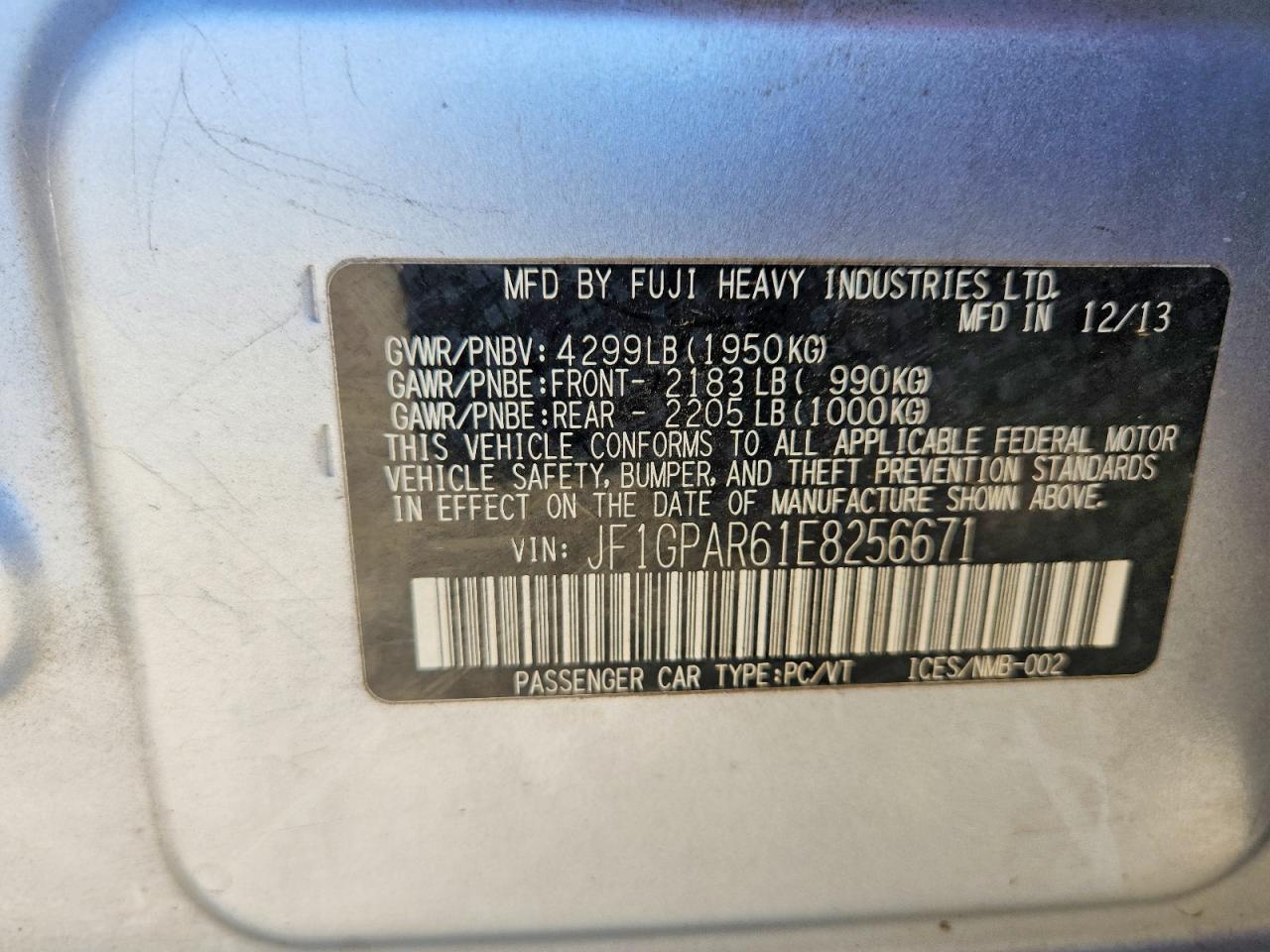 2014 Subaru Impreza Sport Limited Серебряный vin: JF1GPAR61E8256671