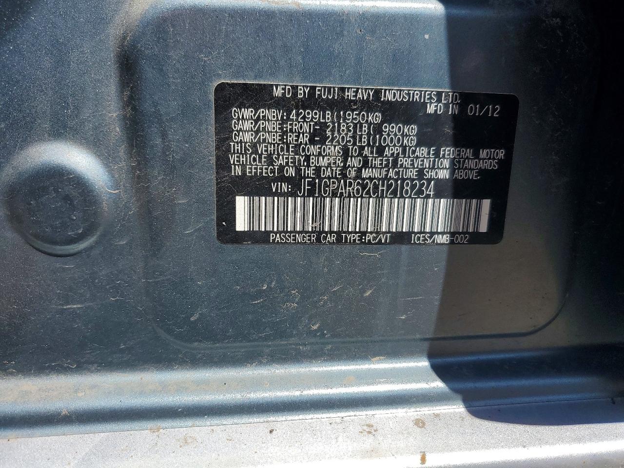 2012 Subaru Impreza Sport Limited Серебряный vin: JF1GPAR62CH218234