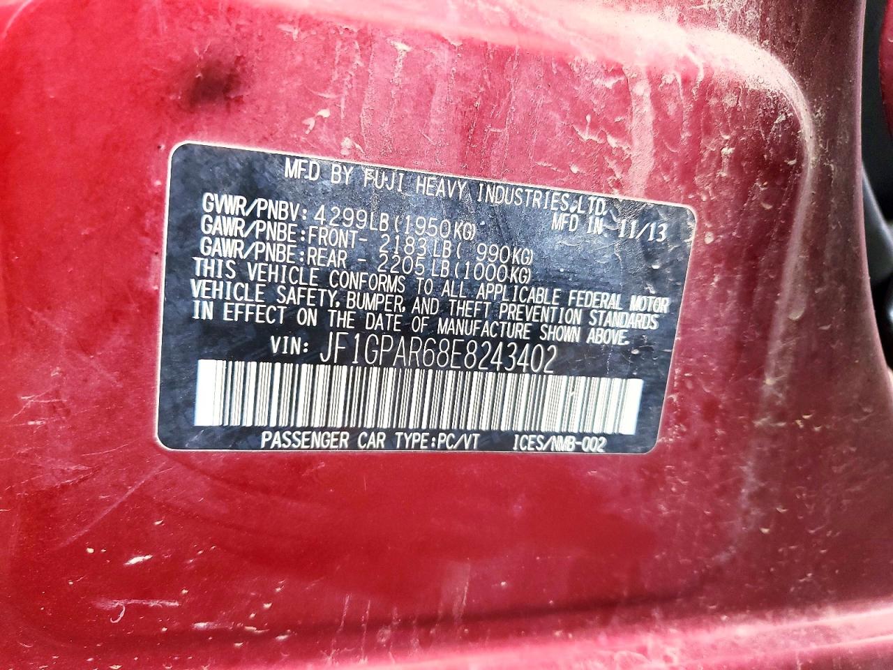 2014 Subaru Impreza Sport Limited Maroon vin: JF1GPAR68E8243402