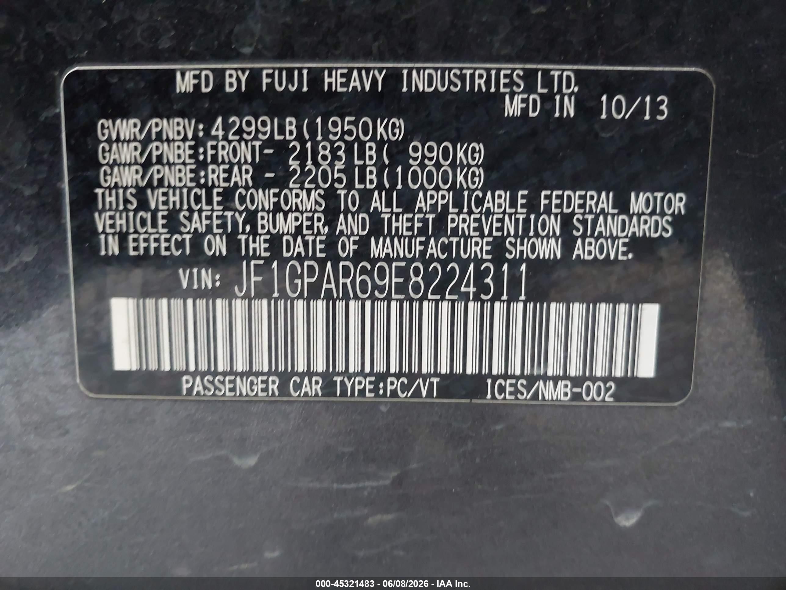 2014 Subaru Impreza 2.0i Sport Limited Gray vin: JF1GPAR69E8224311