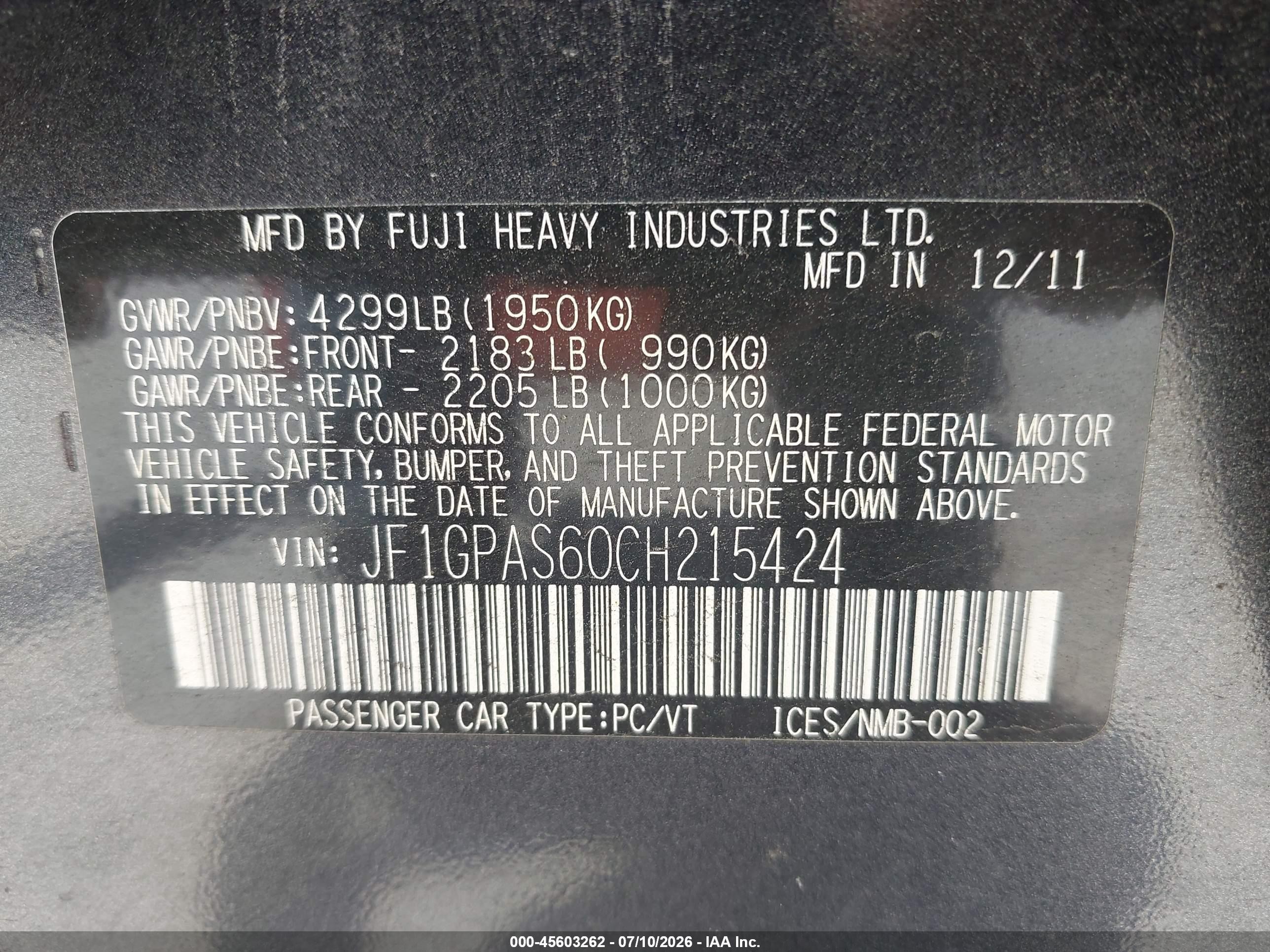 2012 Subaru Impreza 2.0i Sport Limited Gray vin: JF1GPAS60CH215424