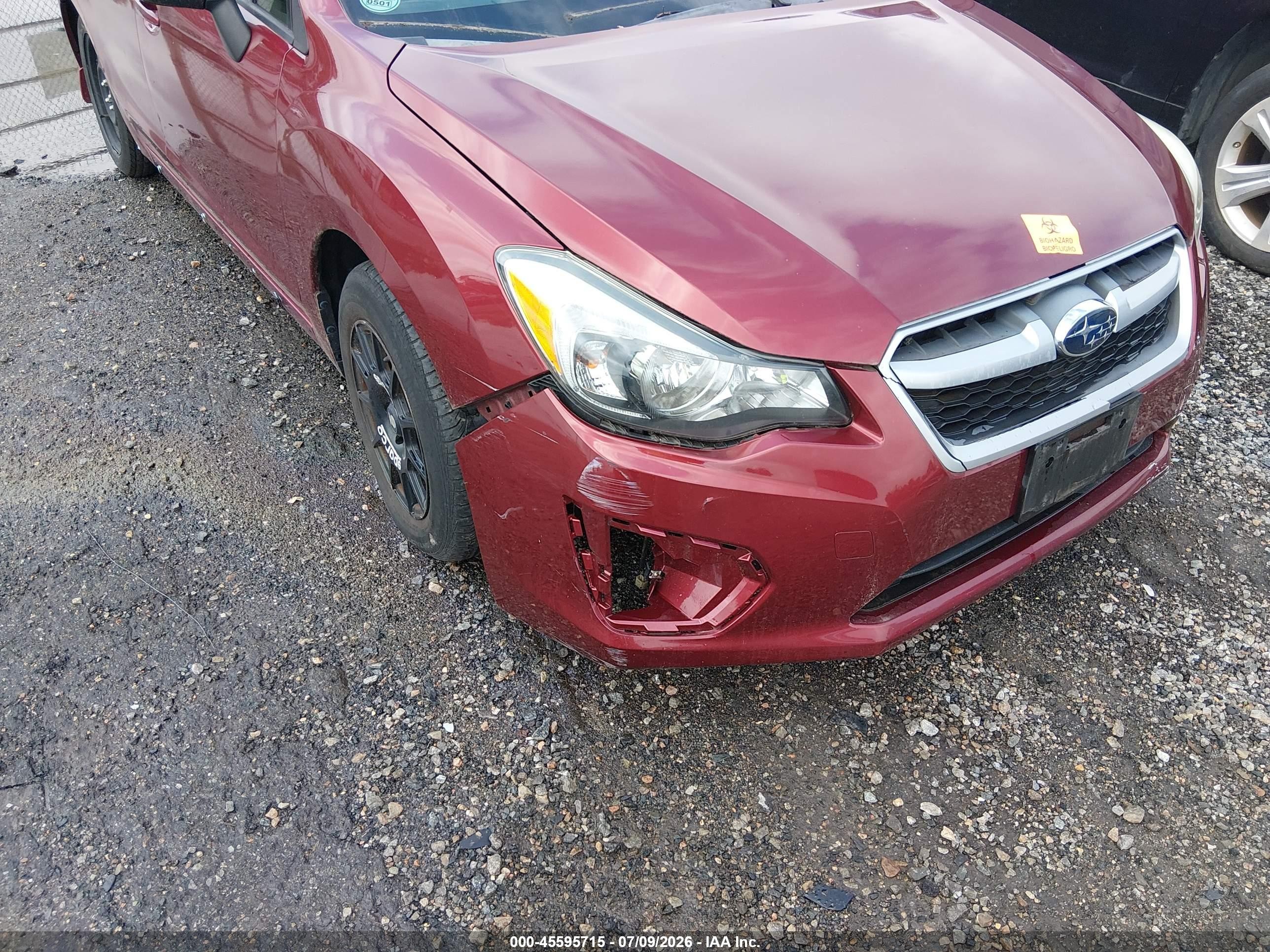 2012 Subaru Impreza 2.0i Sport Limited Burgundy vin: JF1GPAS60CH240887