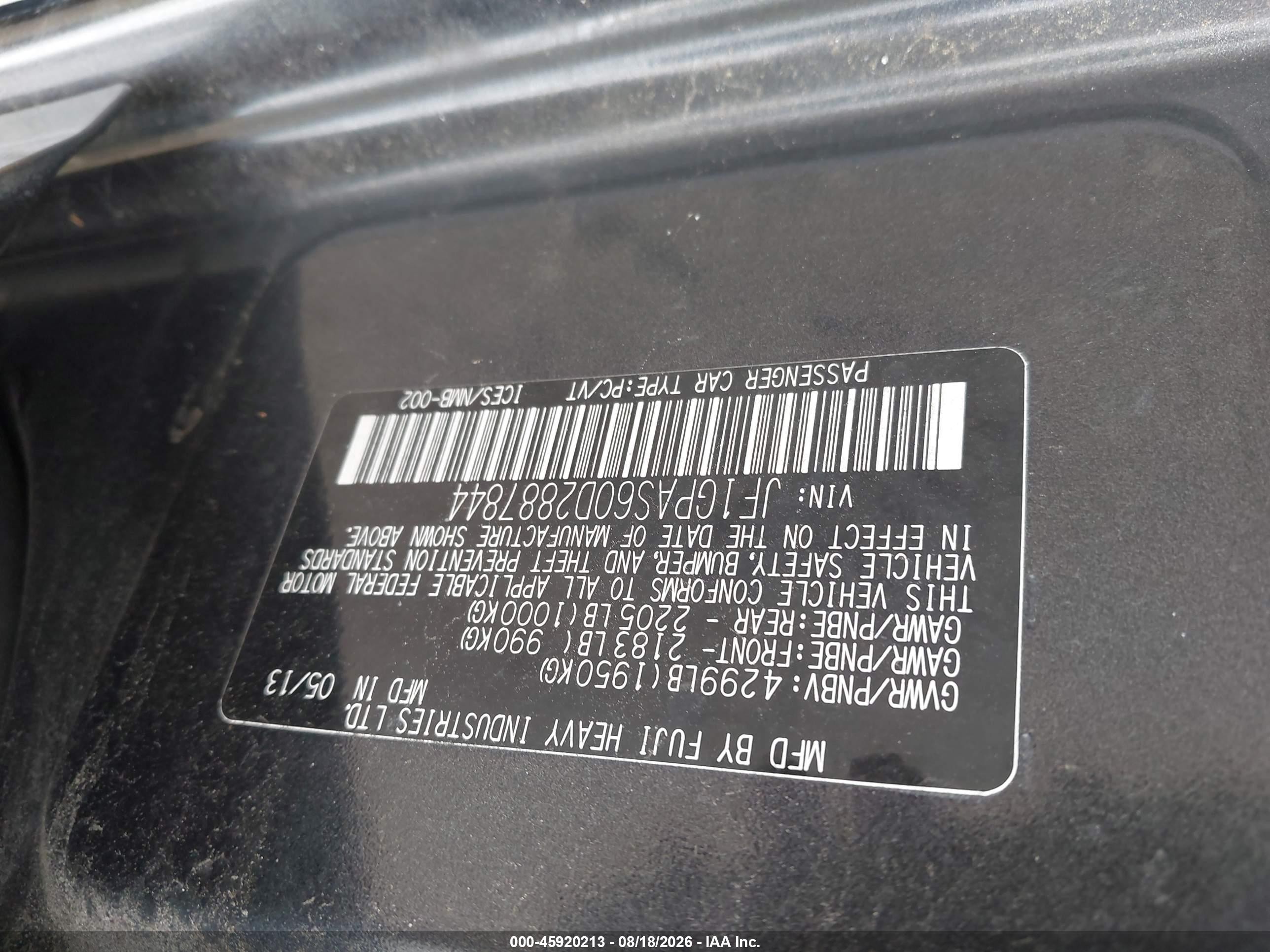 2013 Subaru Impreza 2.0i Sport Limited Gray vin: JF1GPAS60D2887844