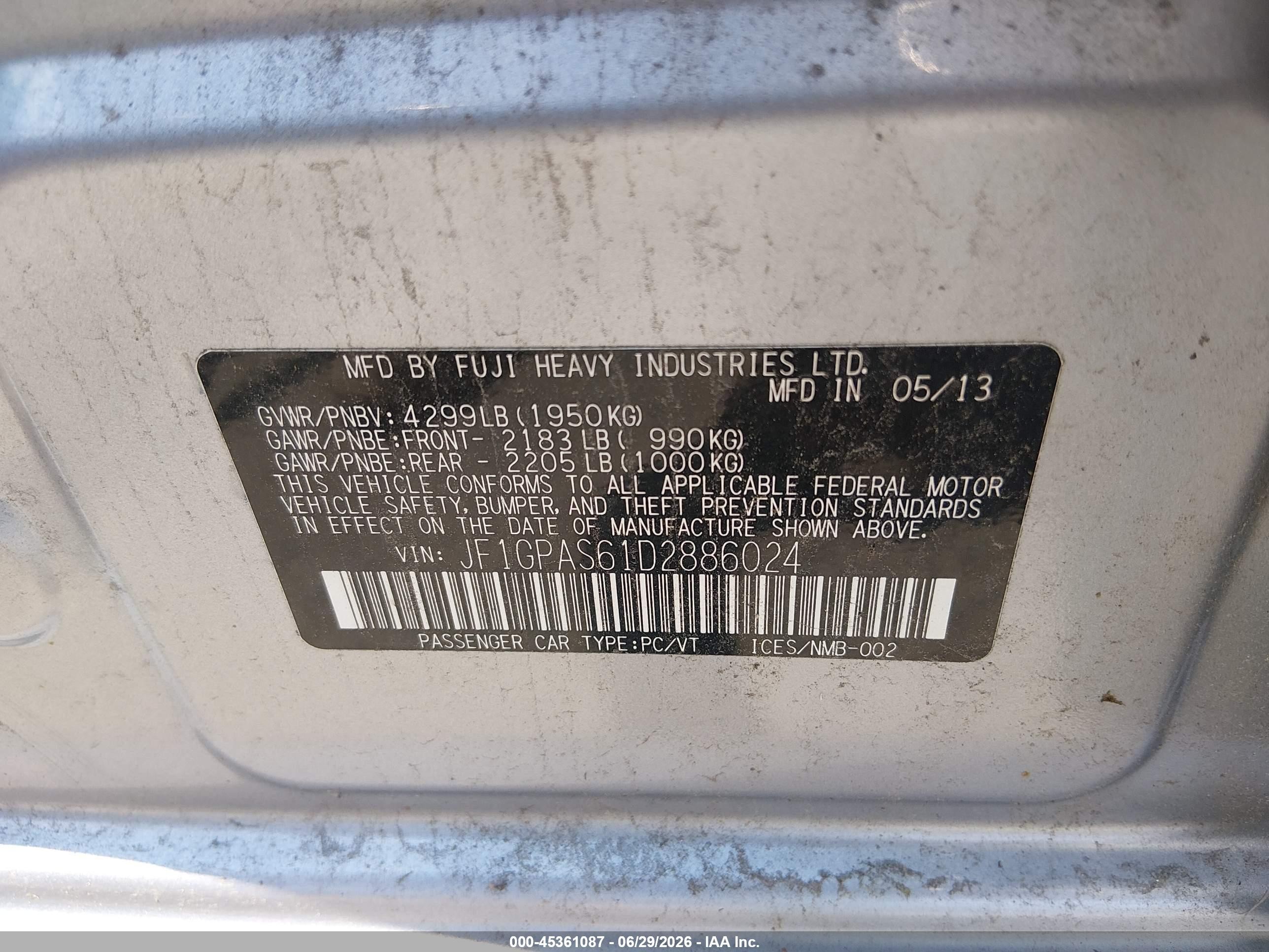 2013 Subaru Impreza 2.0i Sport Limited Silver vin: JF1GPAS61D2886024