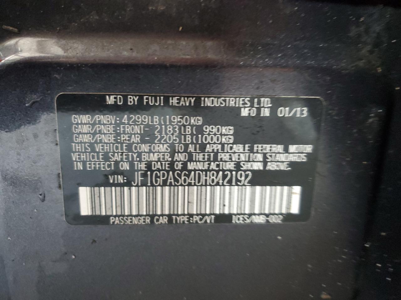 2013 Subaru Impreza Sport Limited Charcoal vin: JF1GPAS64DH842192