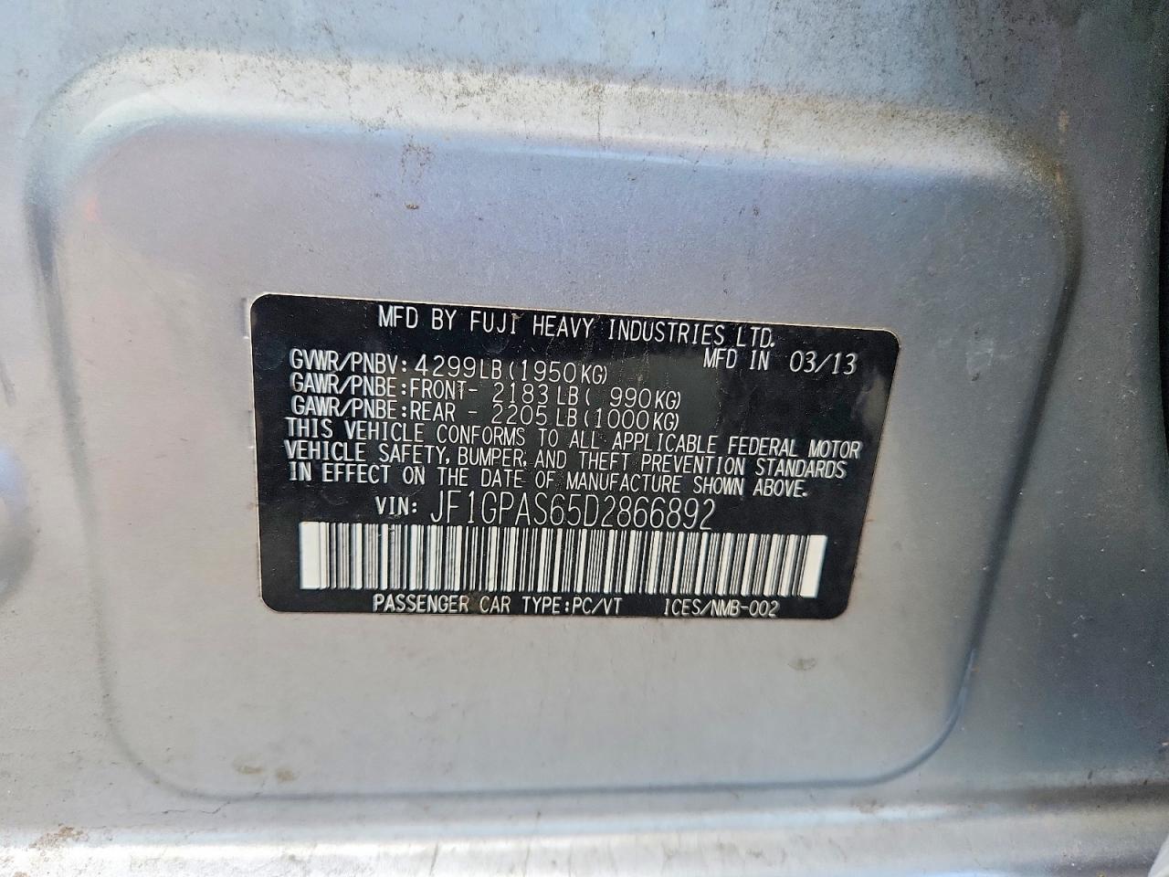 2013 Subaru Impreza Sport Limited Silver vin: JF1GPAS65D2866892