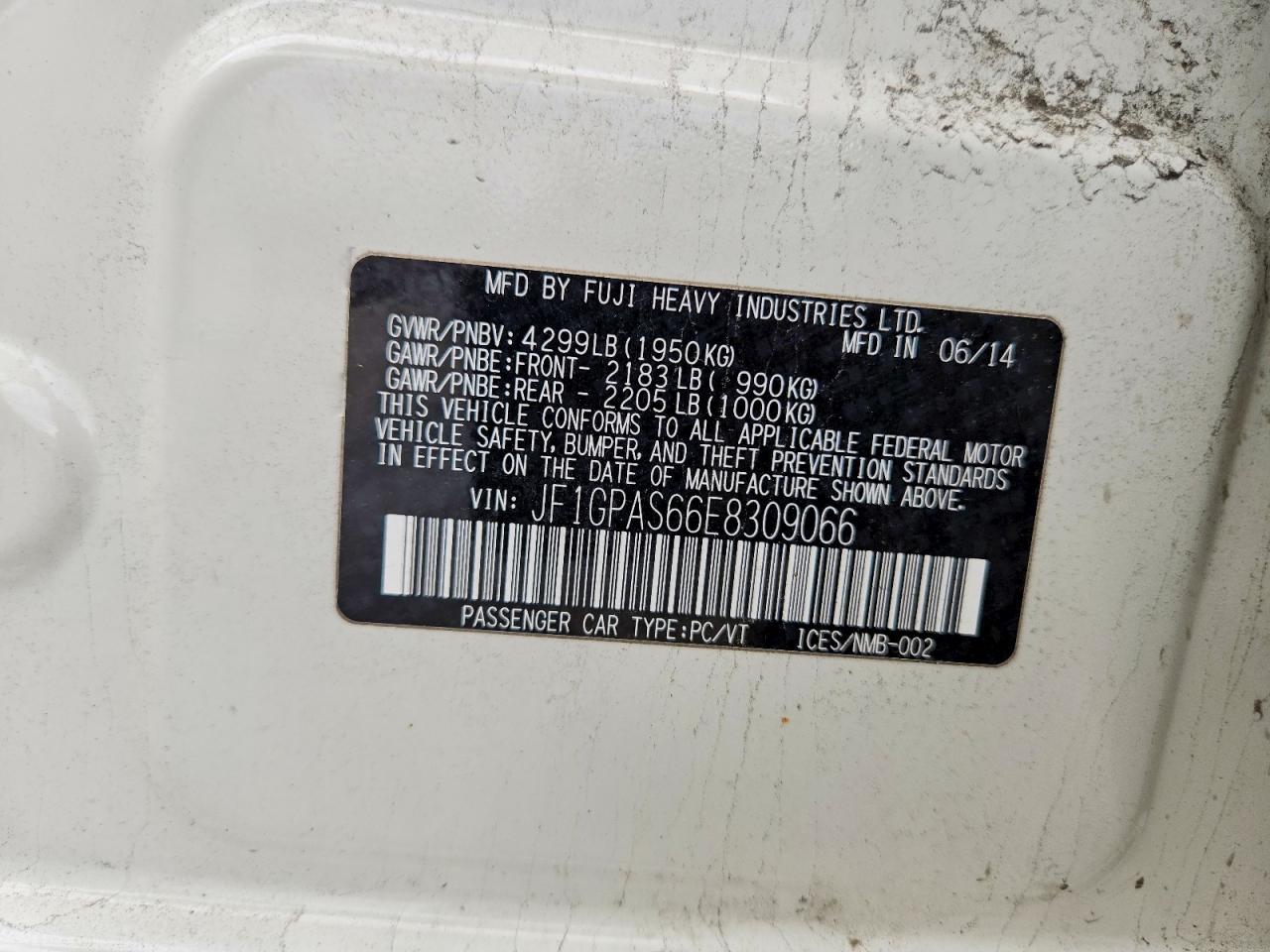2014 Subaru Impreza Sport Limited White vin: JF1GPAS66E8309066