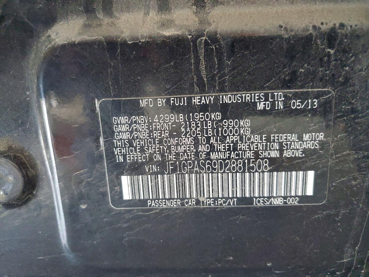 2013 Subaru Impreza Sport Limited Черный vin: JF1GPAS69D2881508