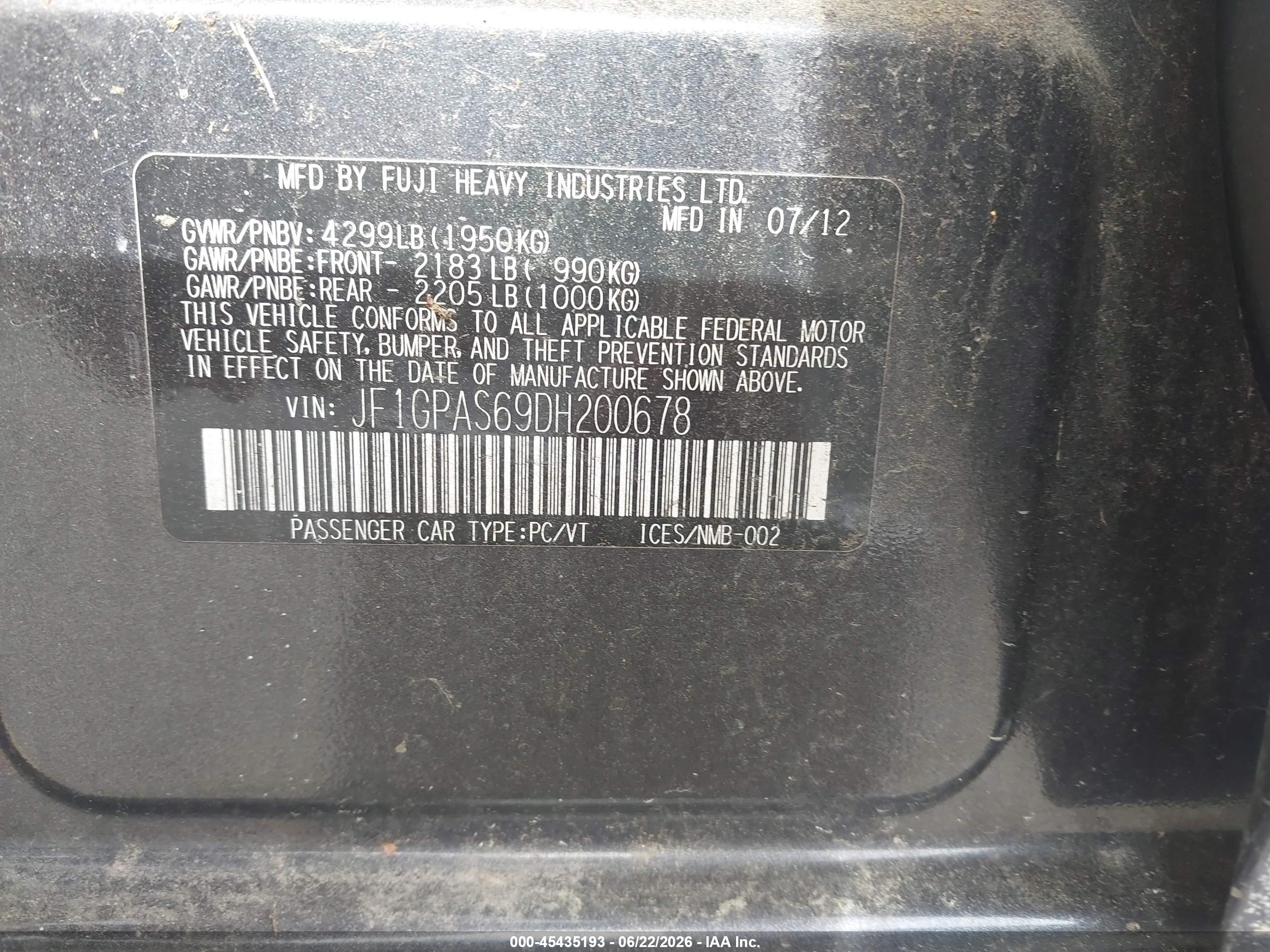 2013 Subaru Impreza 2.0i Sport Limited Gray vin: JF1GPAS69DH200678