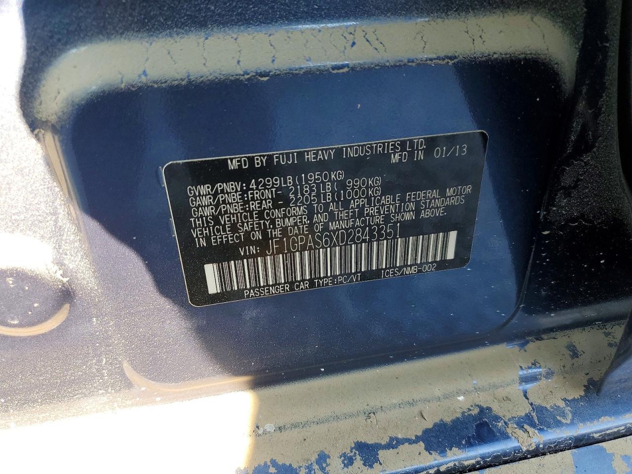 2013 Subaru Impreza Sport Limited Синий vin: JF1GPAS6XD2843351