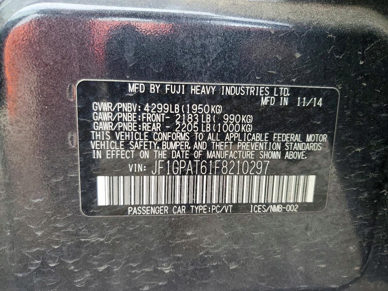 2015 Subaru Impreza Sport Gray vin: JF1GPAT61F8210297