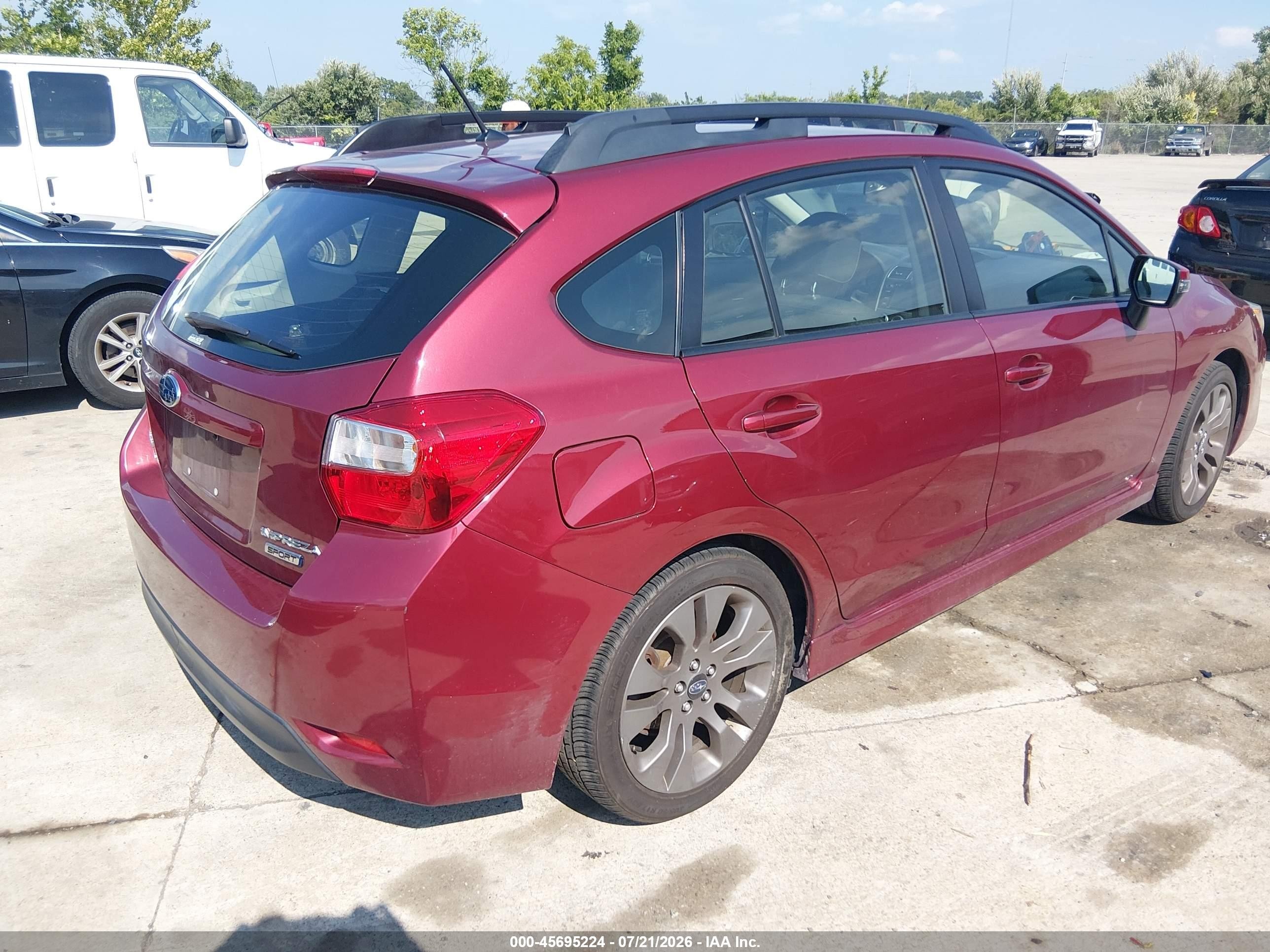 2015 Subaru Impreza 2.0i Sport Premium Burgundy vin: JF1GPAT65F8274794
