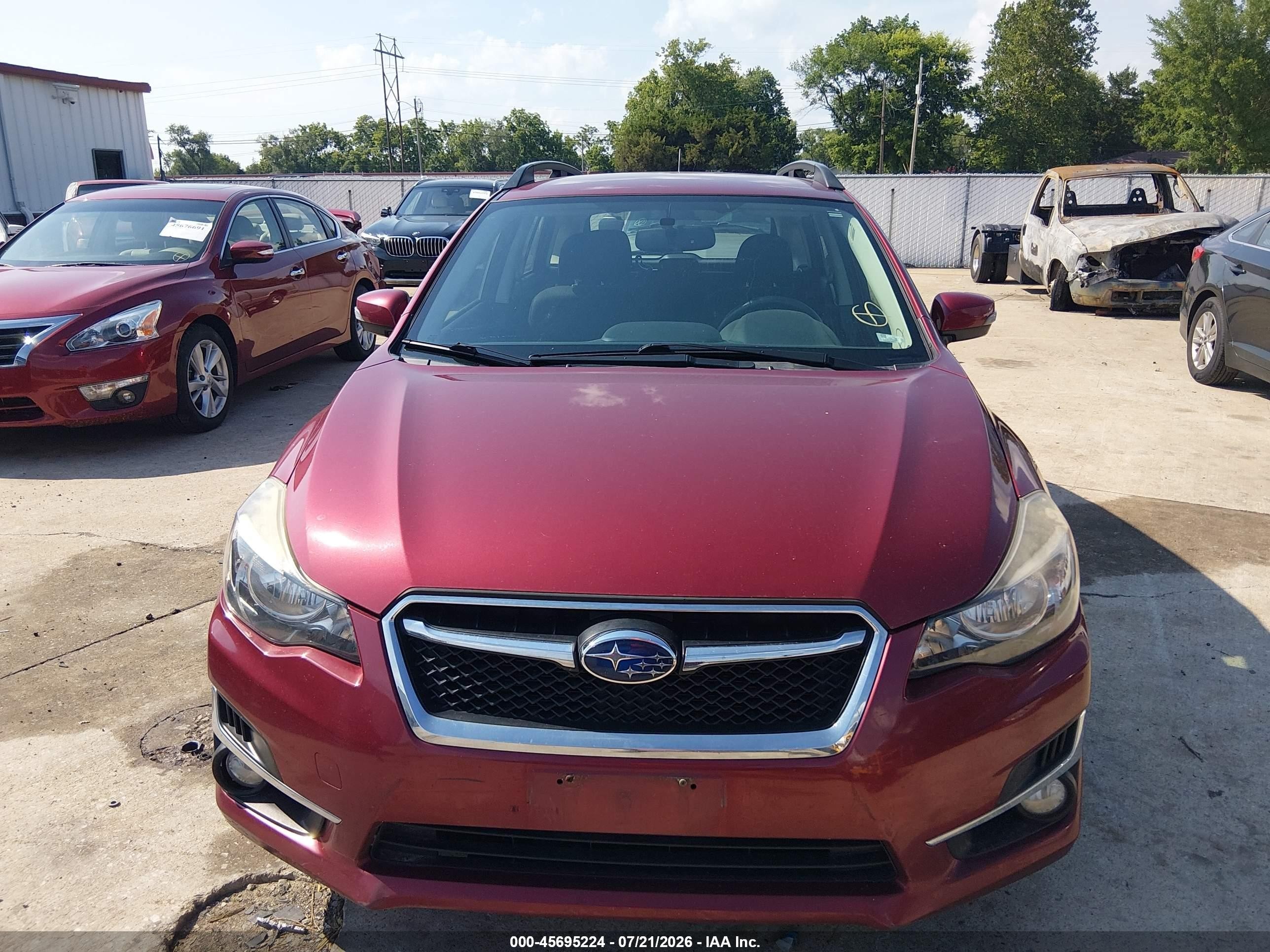 2015 Subaru Impreza 2.0i Sport Premium Burgundy vin: JF1GPAT65F8274794