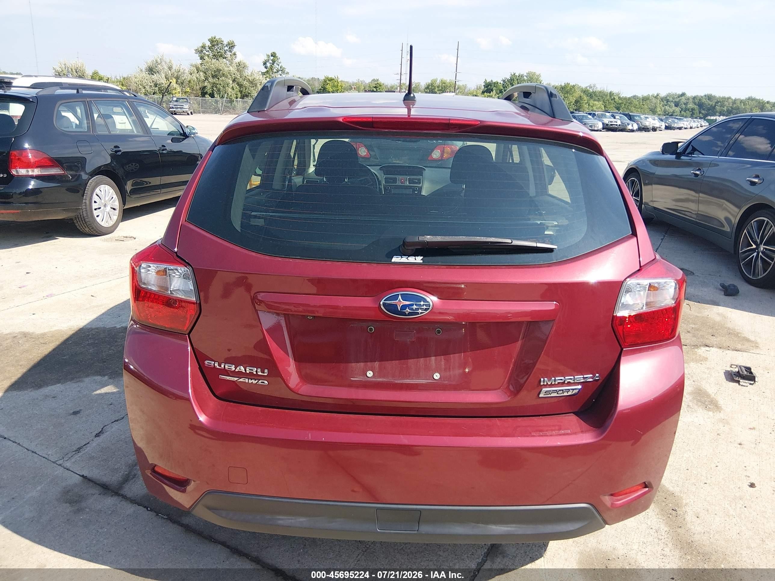 2015 Subaru Impreza 2.0i Sport Premium Burgundy vin: JF1GPAT65F8274794