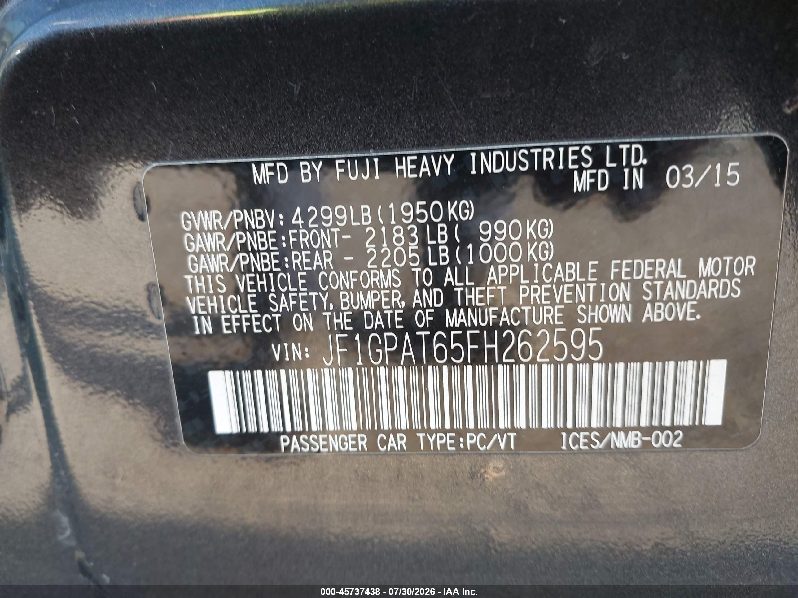 2015 Subaru Impreza 2.0i Sport Premium Black vin: JF1GPAT65FH262595