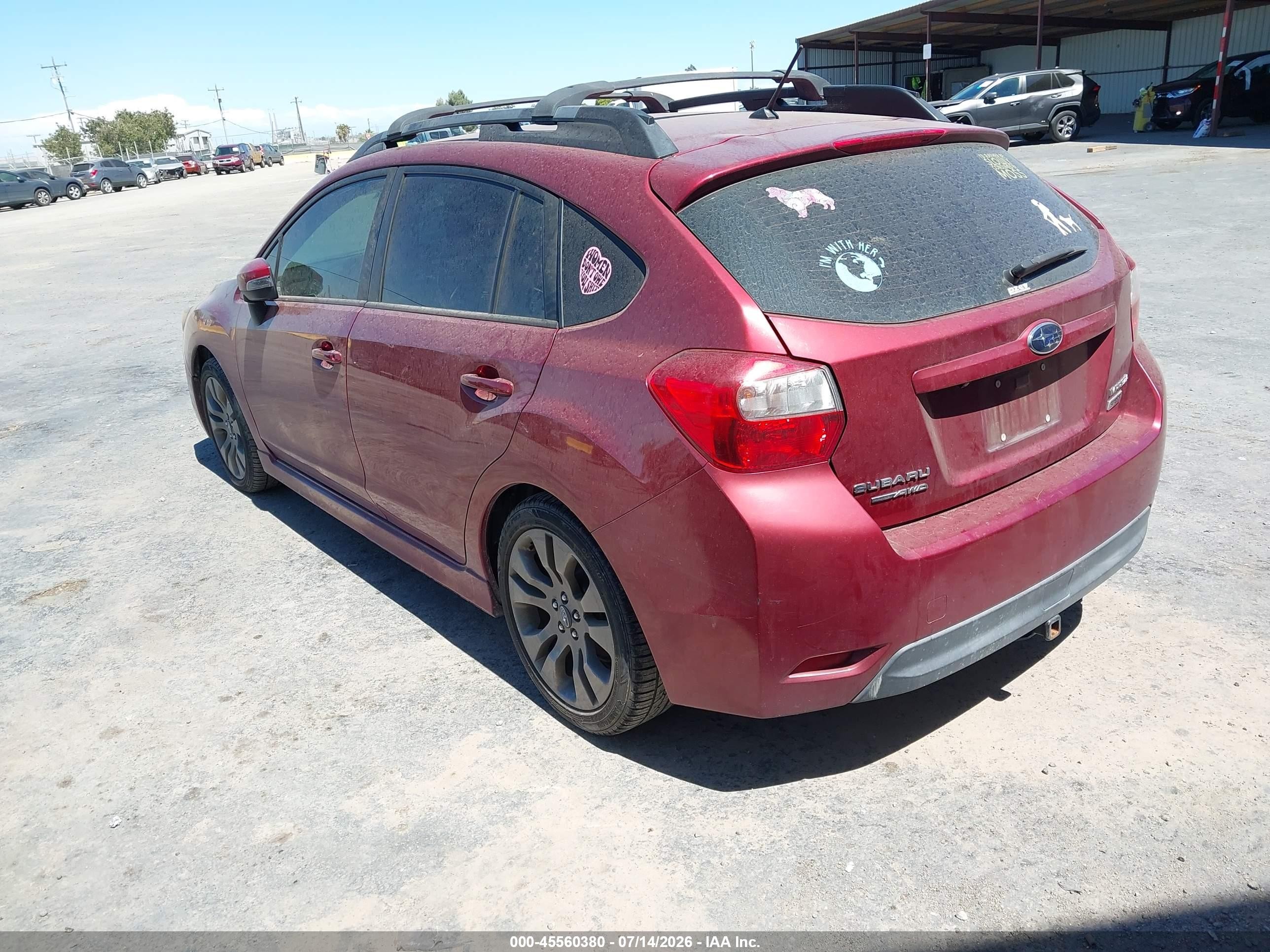2015 Subaru Impreza 2.0i Sport Premium Burgundy vin: JF1GPAT66FH308872
