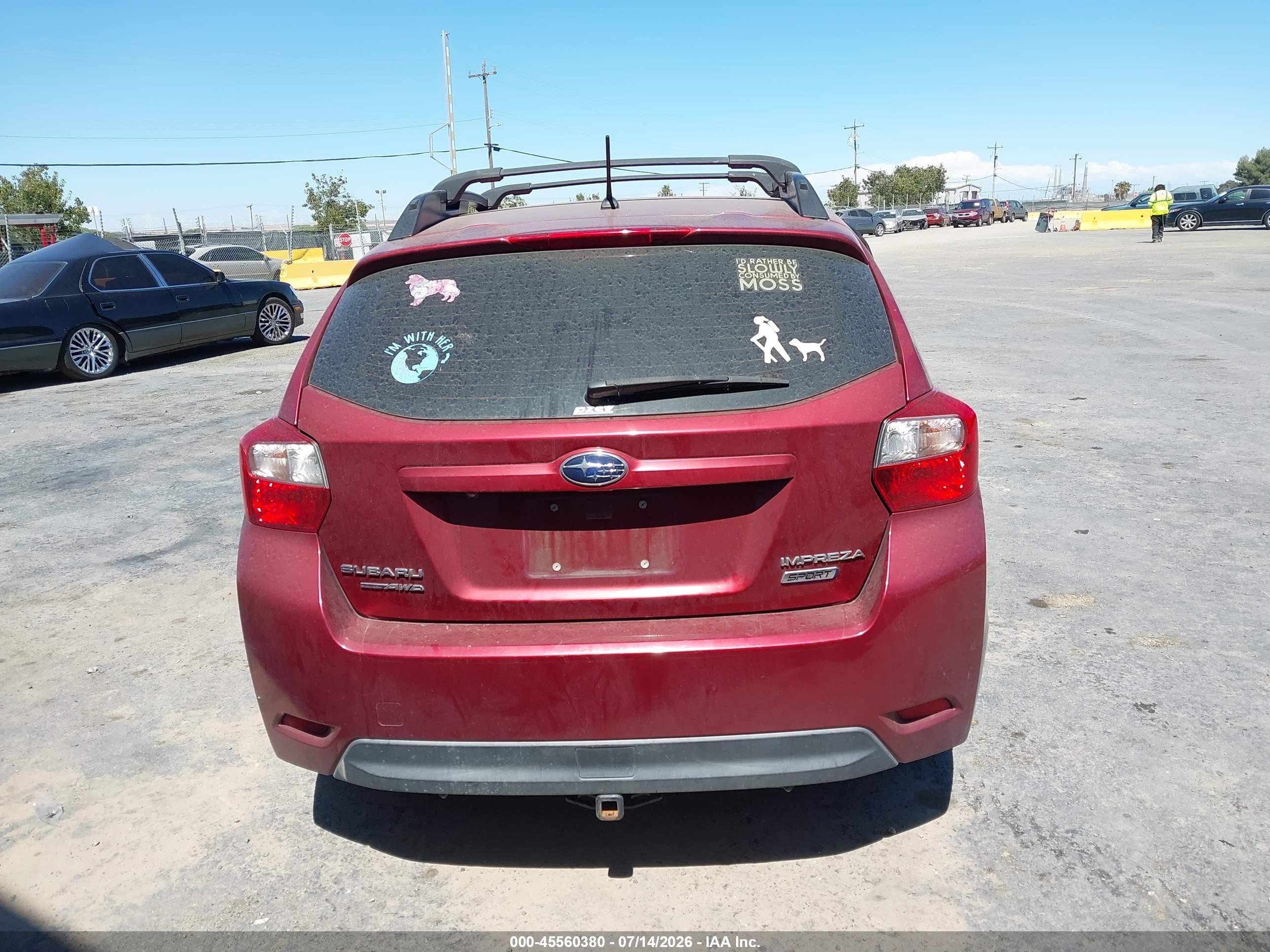 2015 Subaru Impreza 2.0i Sport Premium Burgundy vin: JF1GPAT66FH308872