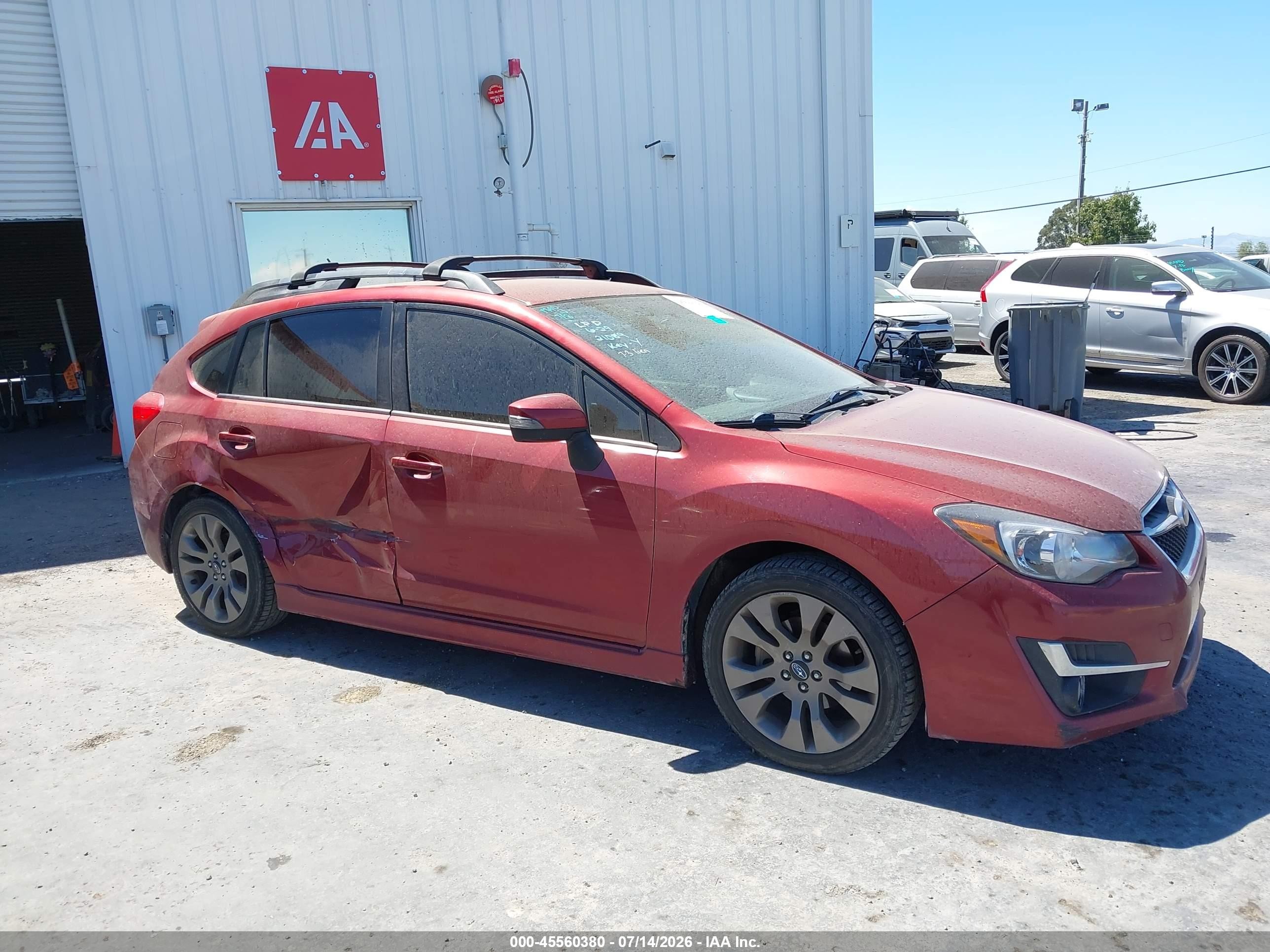 2015 Subaru Impreza 2.0i Sport Premium Burgundy vin: JF1GPAT66FH308872