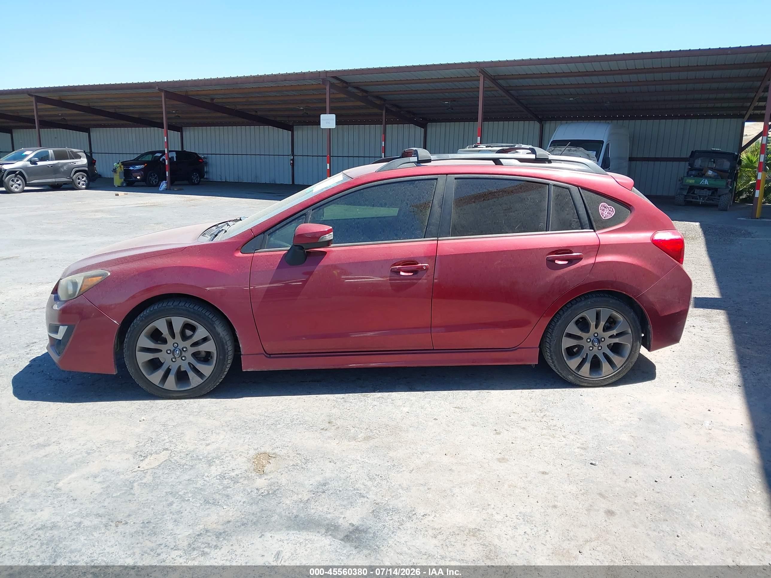 2015 Subaru Impreza 2.0i Sport Premium Burgundy vin: JF1GPAT66FH308872