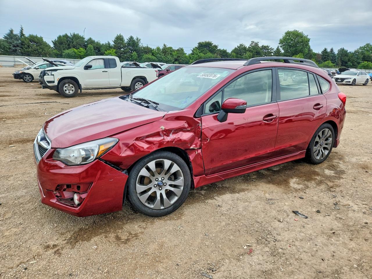 2015 Subaru Impreza Sport Burgundy vin: JF1GPAT66FH317636