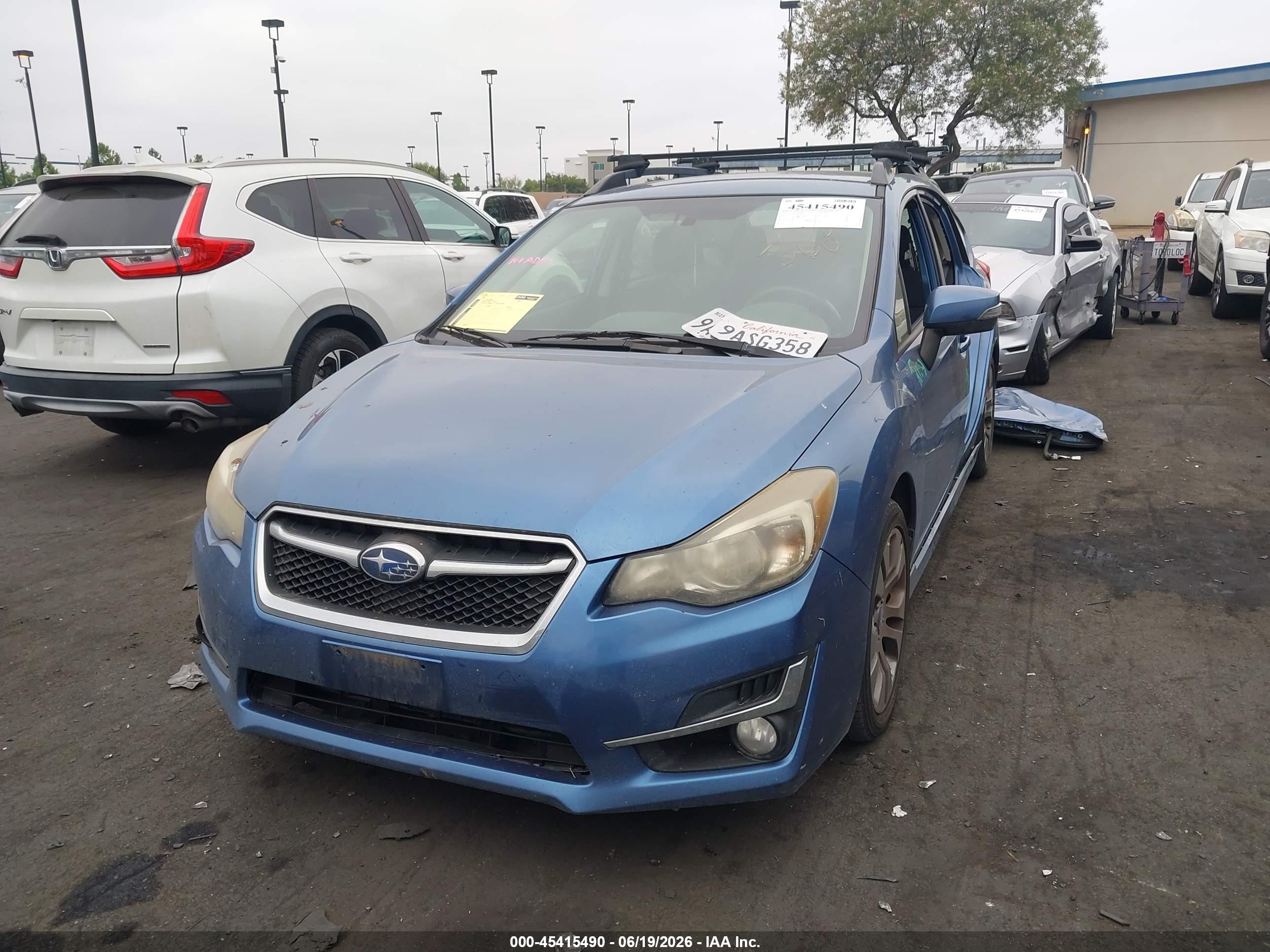 2015 Subaru Impreza 2.0i Sport Premium Синий vin: JF1GPAT69F8205462