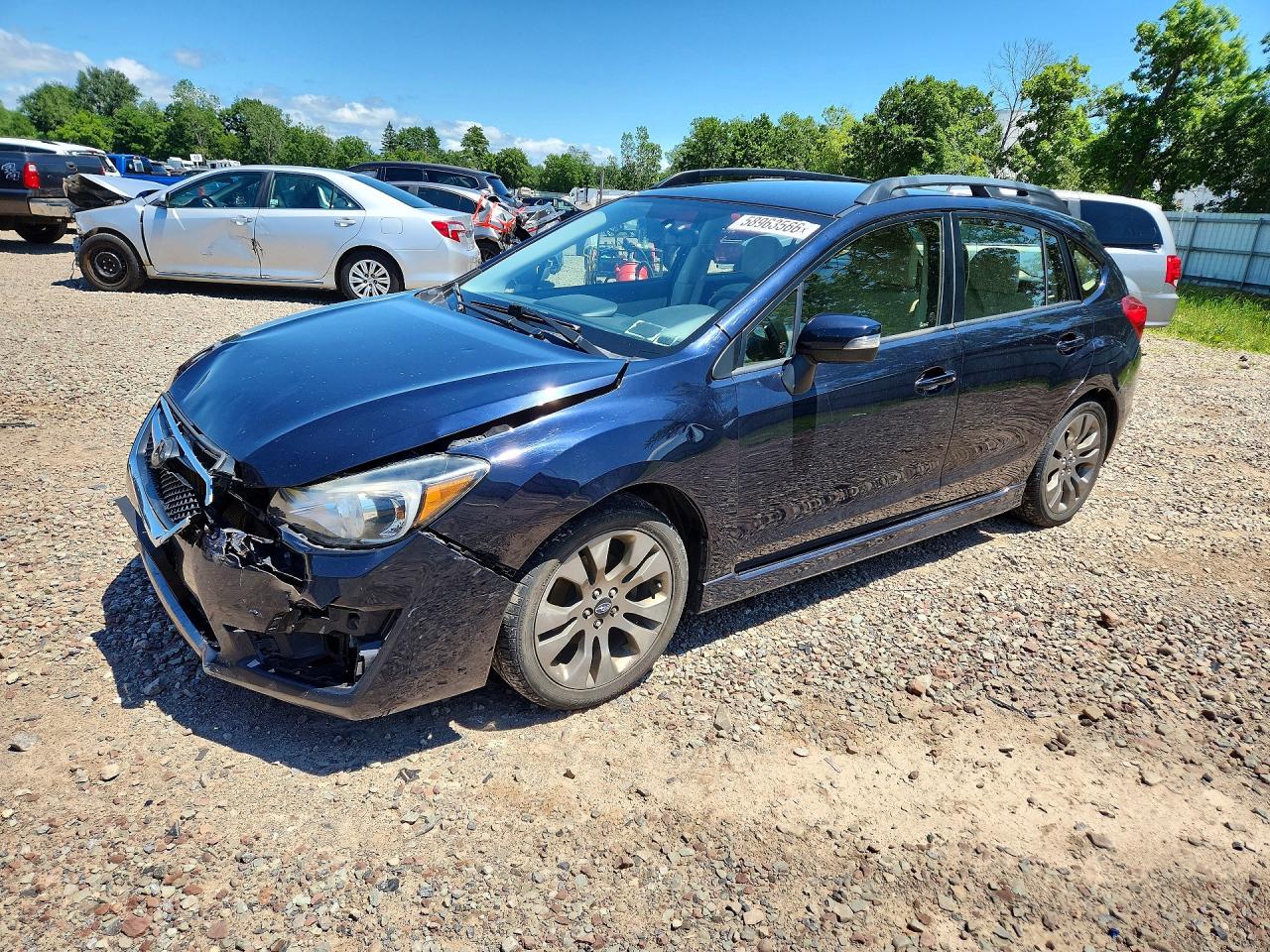 2015 Subaru Impreza Sport Синий vin: JF1GPAT69FH316318