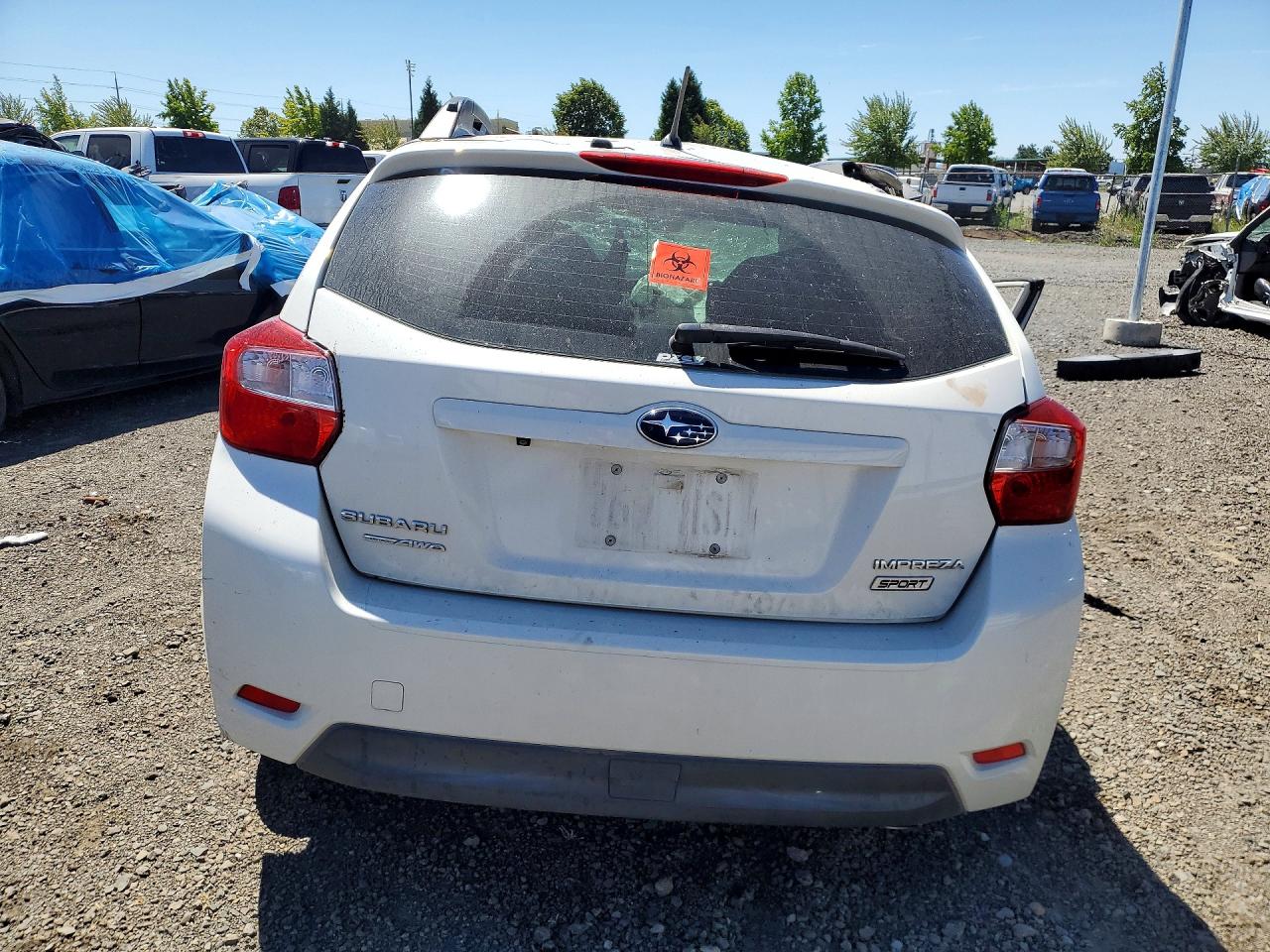2015 Subaru Impreza Sport White vin: JF1GPAU66F8302035