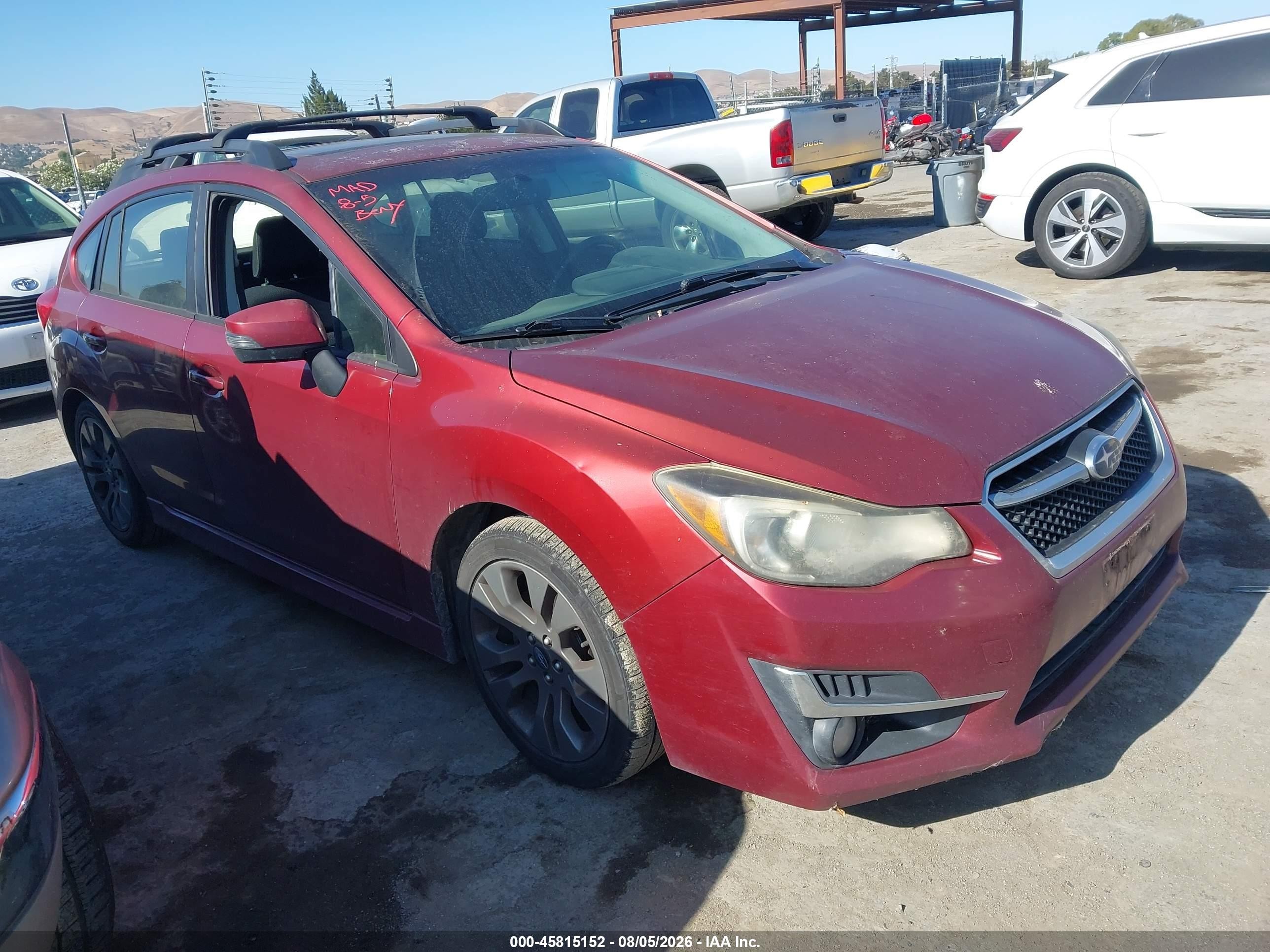 2015 Subaru Impreza 2.0i Sport Premium Бордовый vin: JF1GPAU6XF8252868