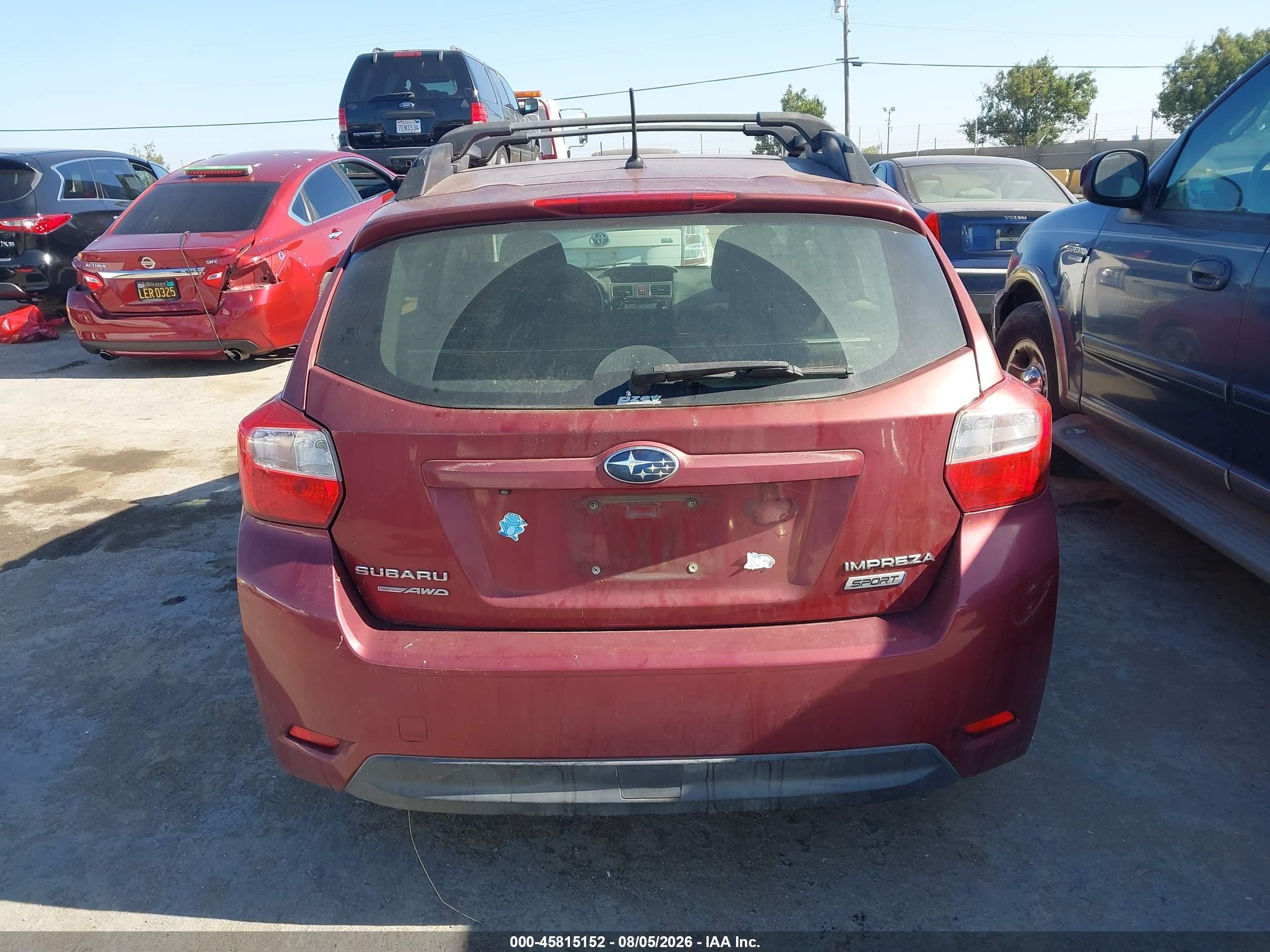 2015 Subaru Impreza 2.0i Sport Premium Burgundy vin: JF1GPAU6XF8252868