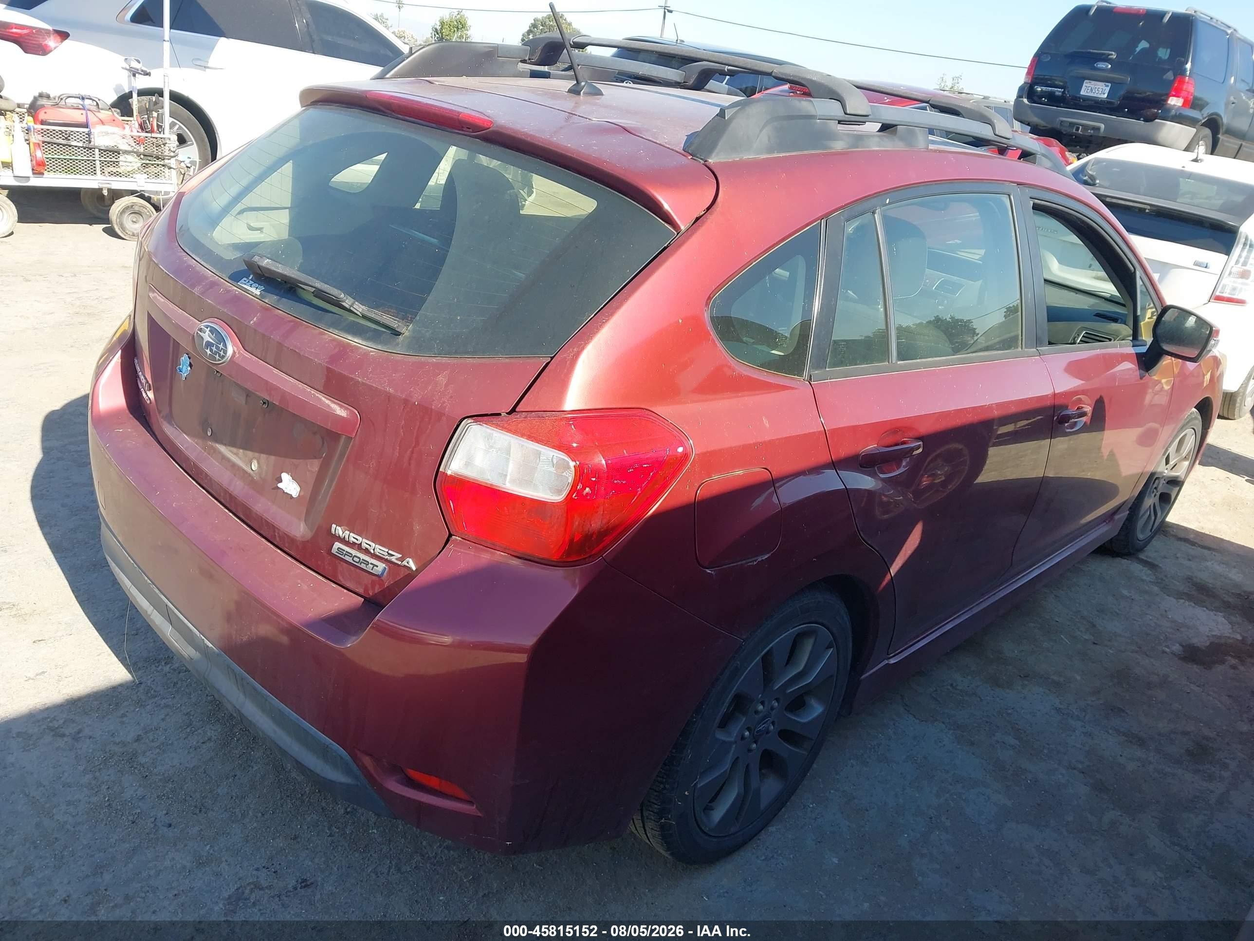 2015 Subaru Impreza 2.0i Sport Premium Burgundy vin: JF1GPAU6XF8252868