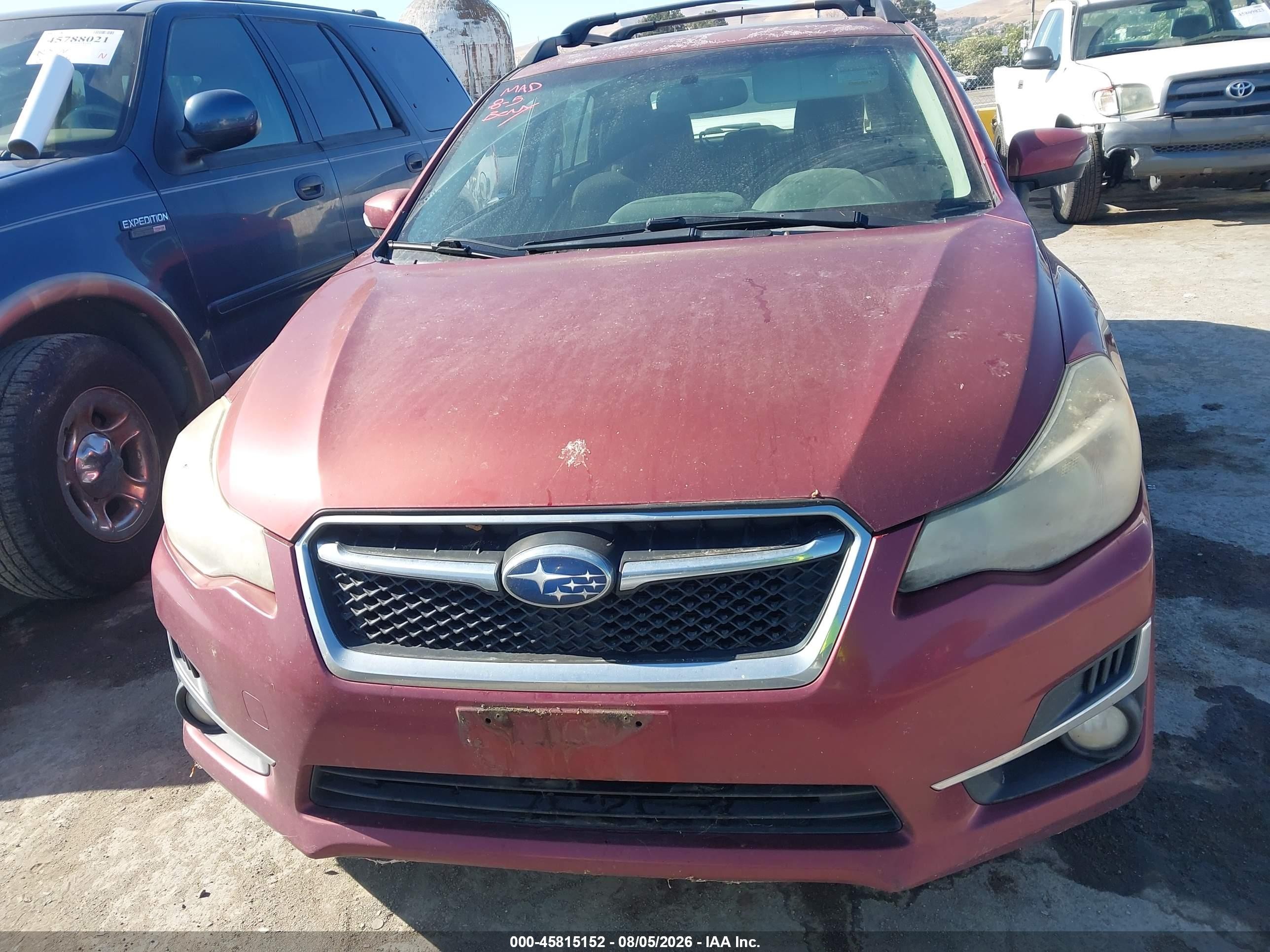 2015 Subaru Impreza 2.0i Sport Premium Burgundy vin: JF1GPAU6XF8252868