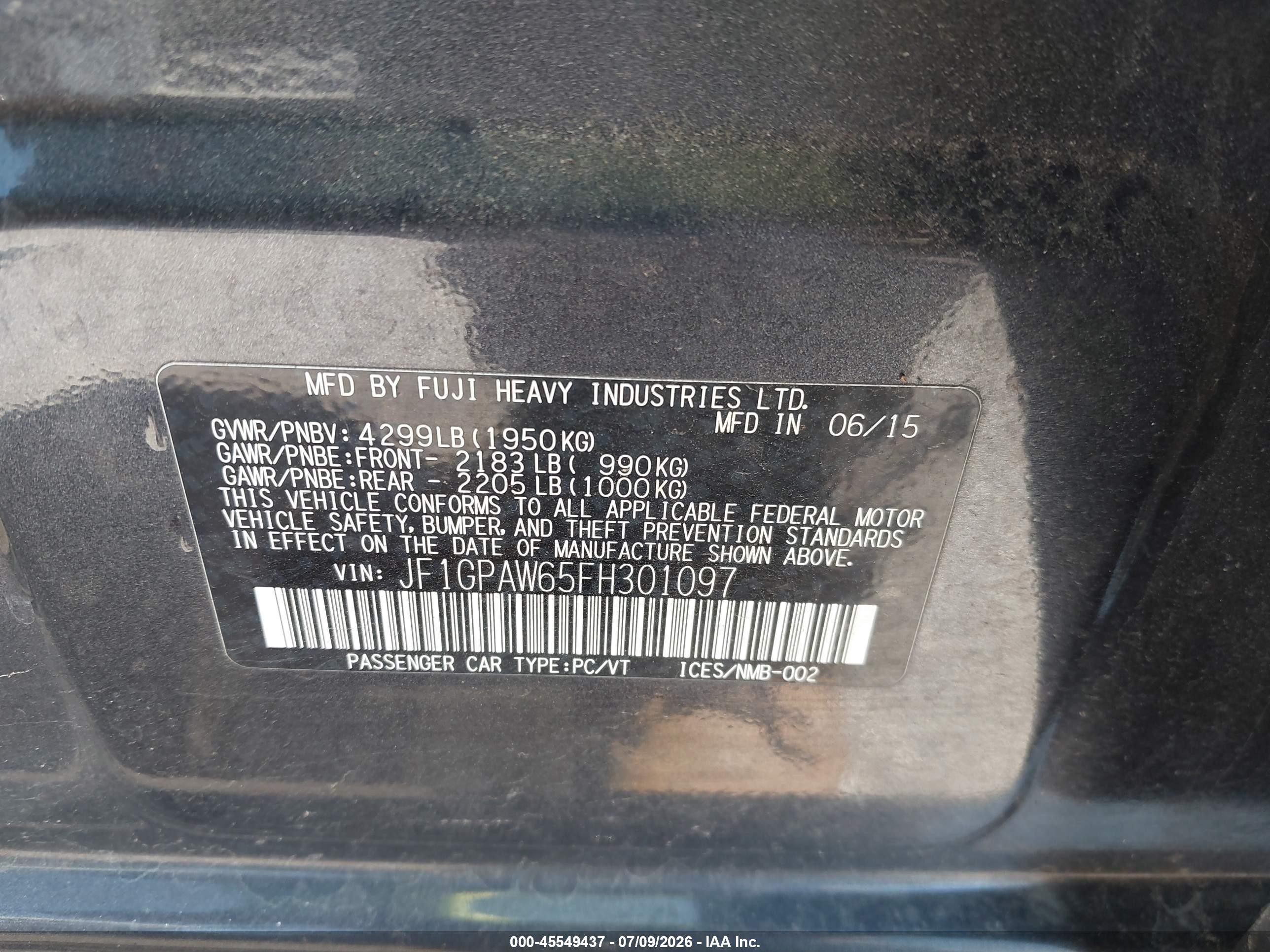 2015 Subaru Impreza 2.0i Sport Limited Gray vin: JF1GPAW65FH301097