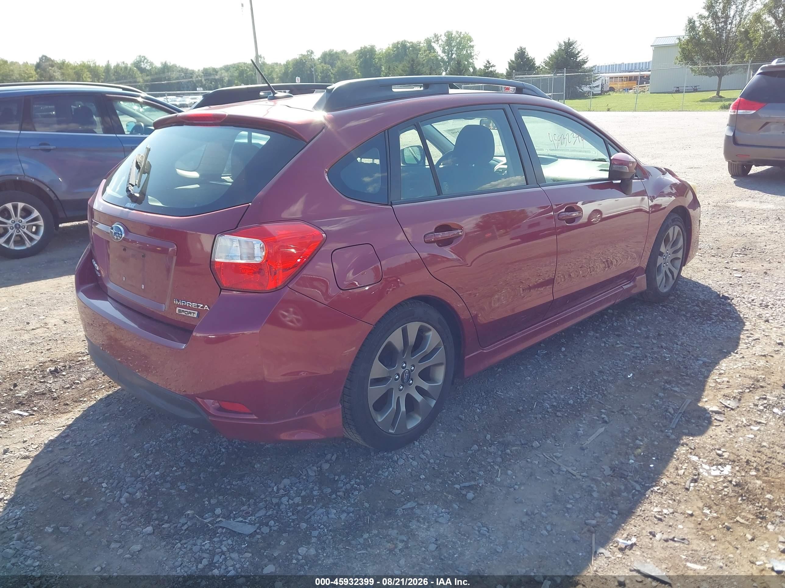2015 Subaru Impreza Sport Красный vin: JF1GPAY61F8247116