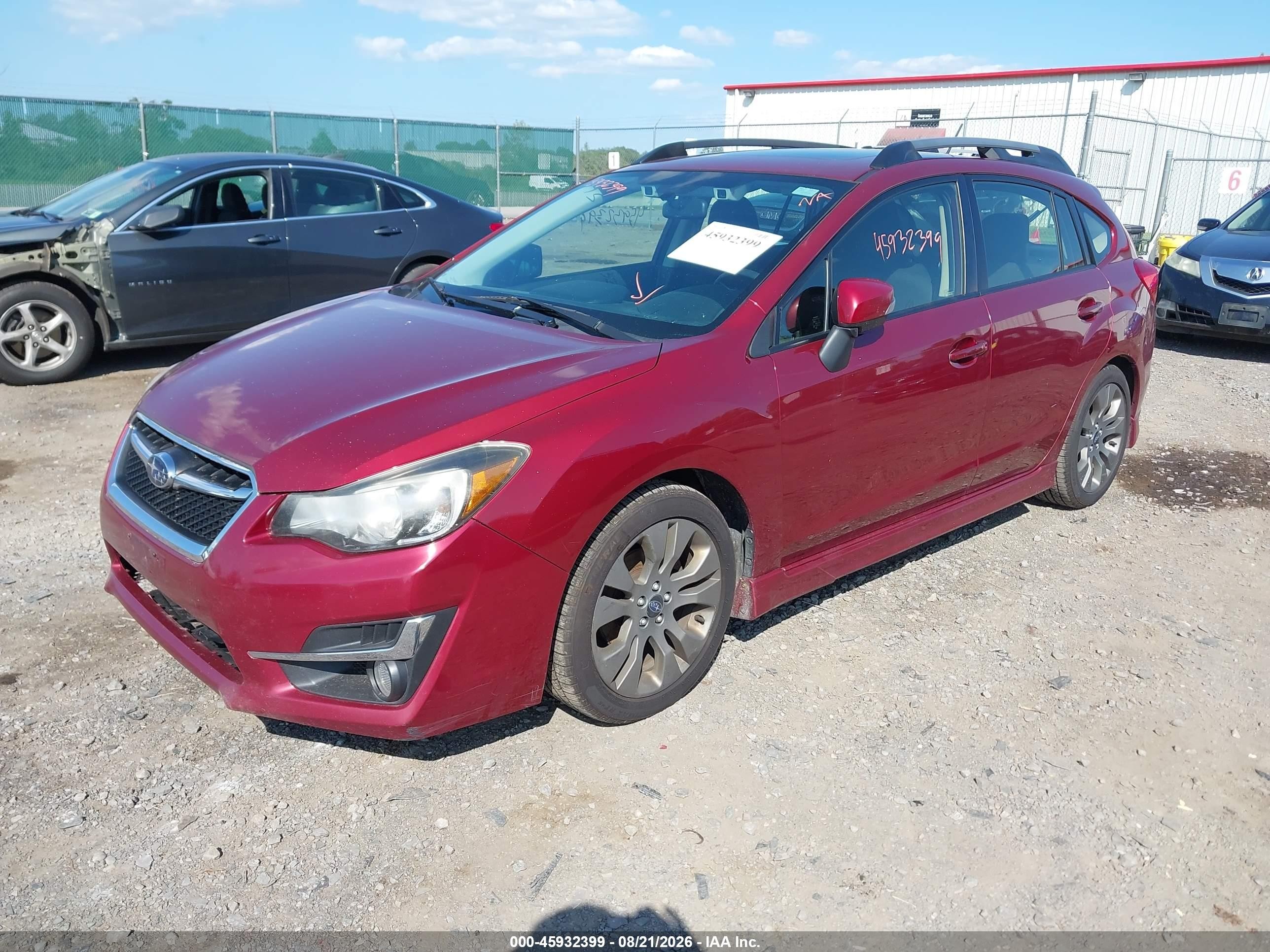 2015 Subaru Impreza Sport Красный vin: JF1GPAY61F8247116