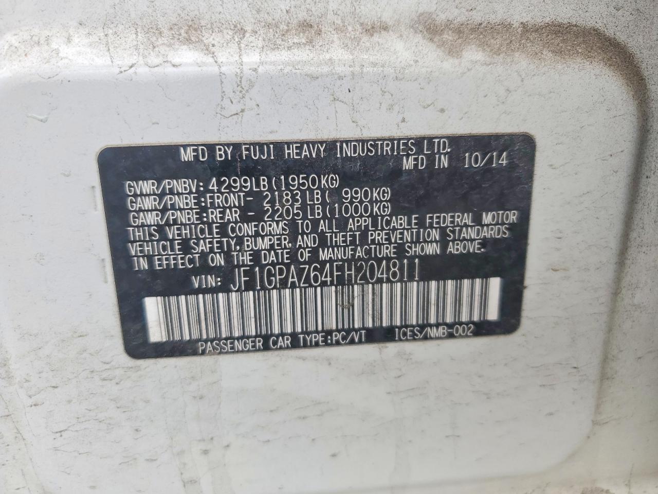 2015 Subaru Impreza Sport Limited White vin: JF1GPAZ64FH204811
