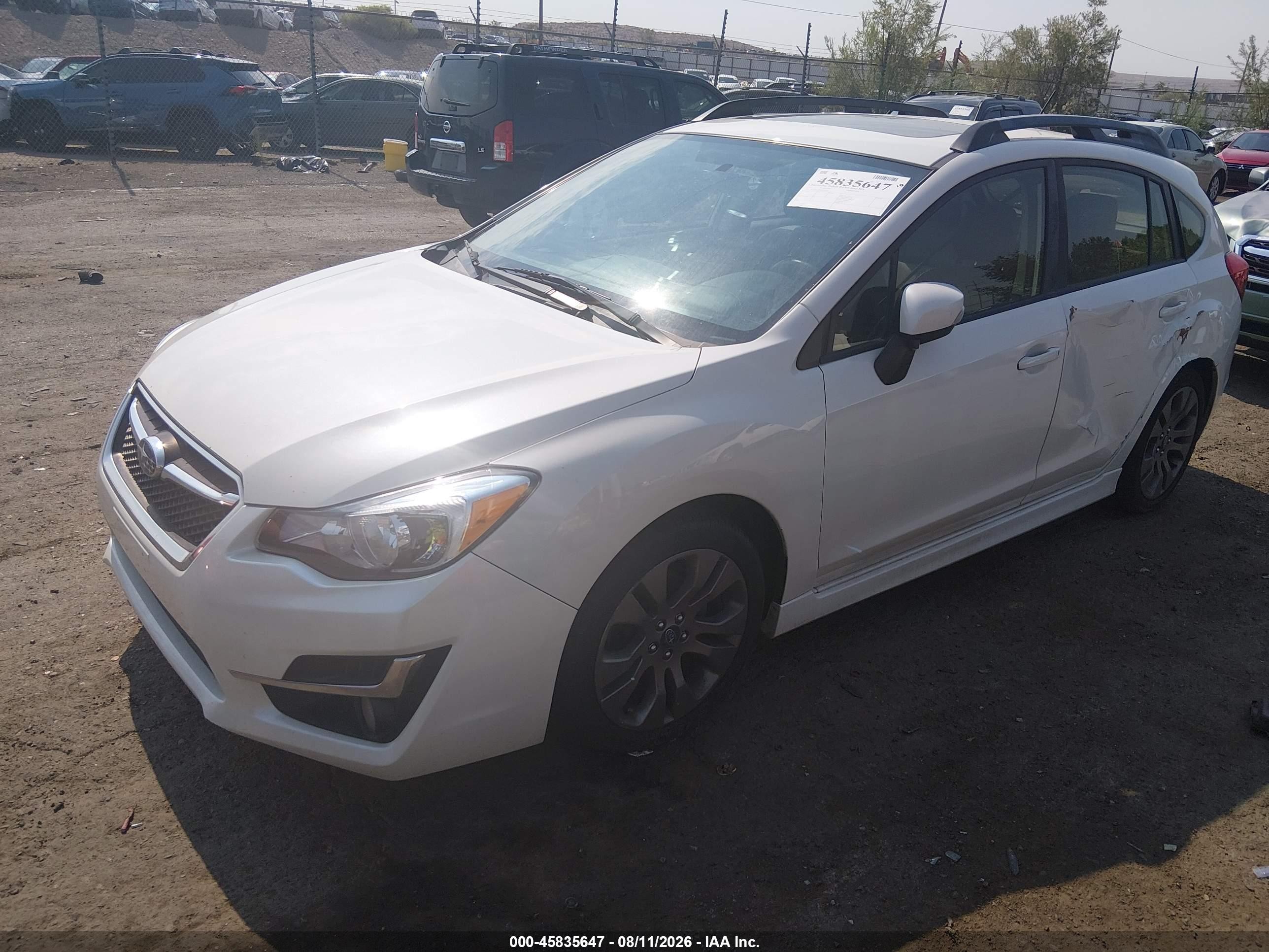 2015 Subaru Impreza 2.0i Sport Limited White vin: JF1GPAZ65F8223206