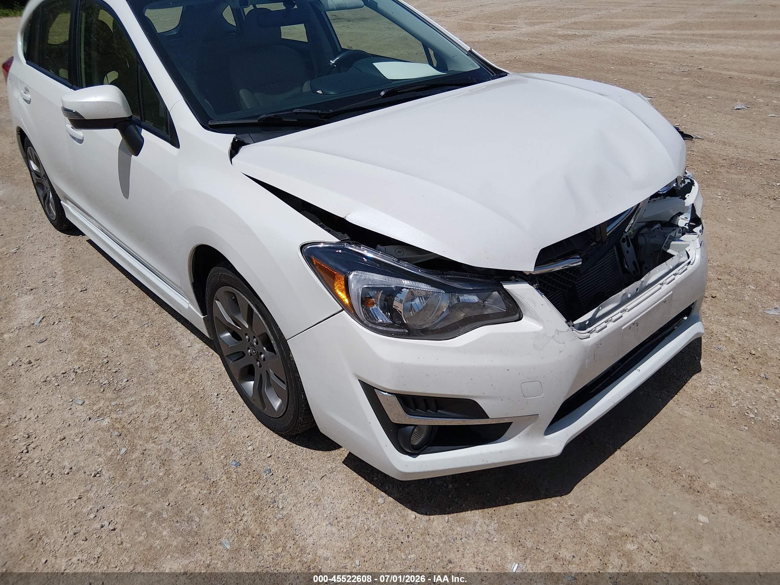 2015 Subaru Impreza 2.0i Sport Limited White vin: JF1GPAZ66F8204910