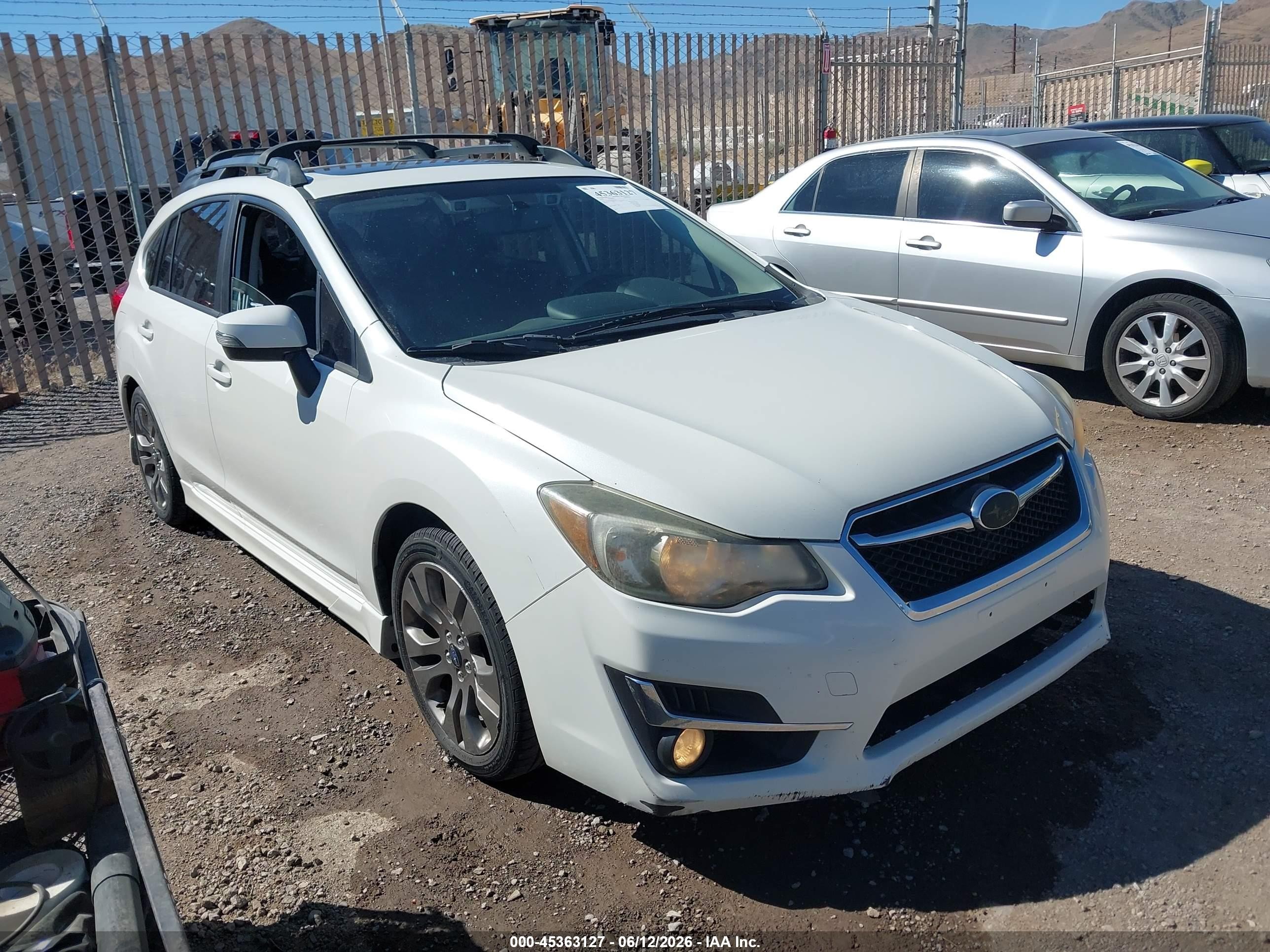 2015 Subaru Impreza 2.0i Sport Limited White vin: JF1GPAZ67FH324635