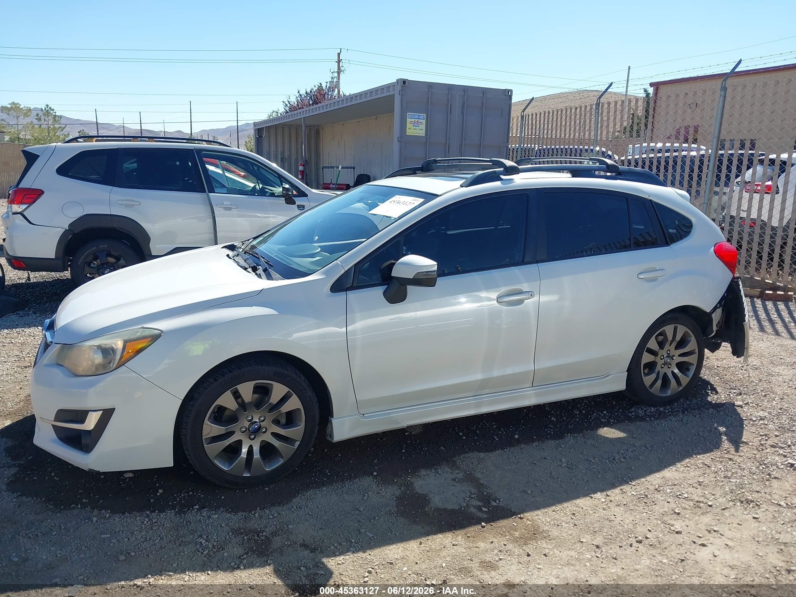 2015 Subaru Impreza 2.0i Sport Limited White vin: JF1GPAZ67FH324635