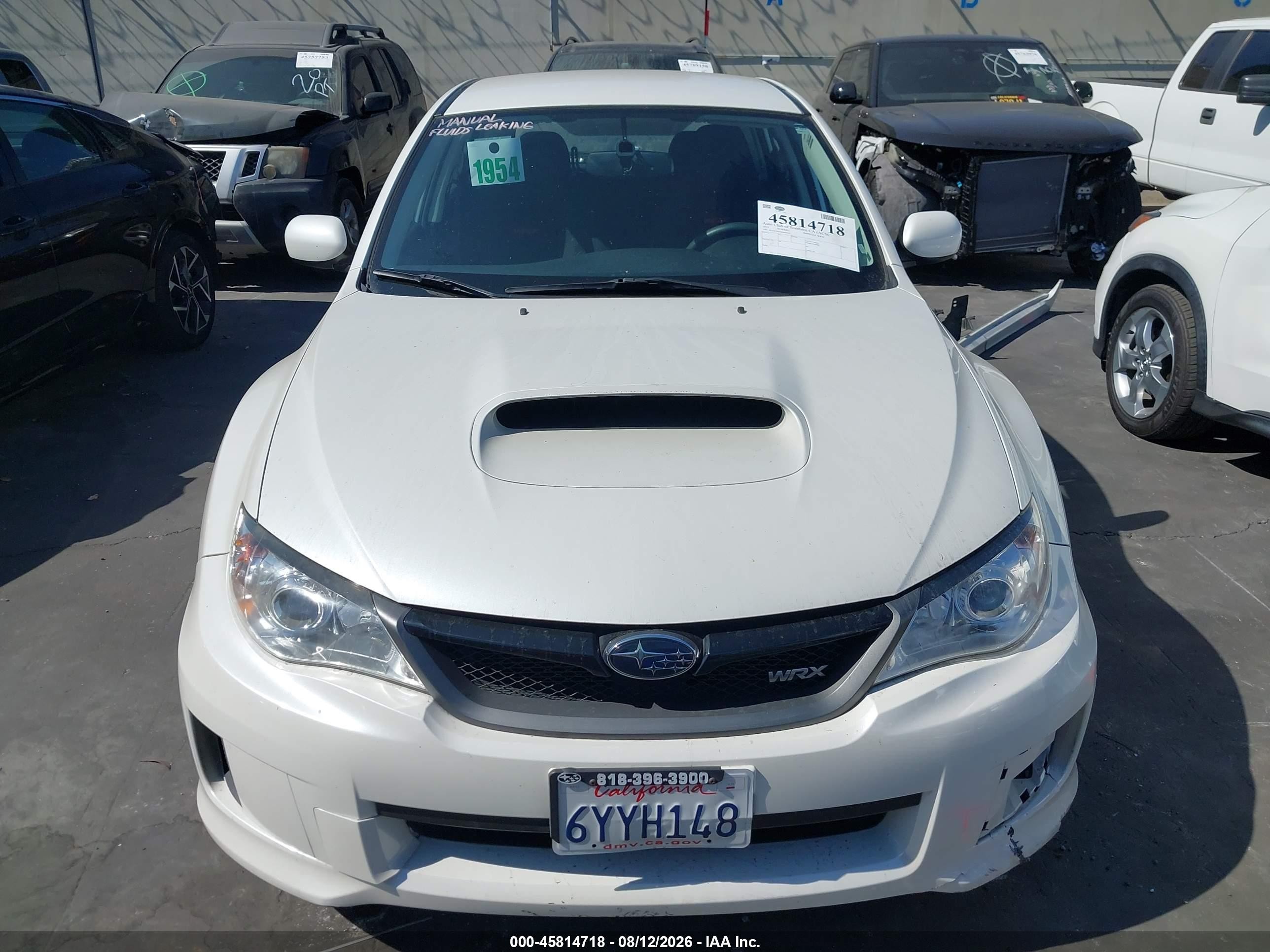 2013 Subaru Impreza Wrx   White vin: JF1GR7E61DG800030