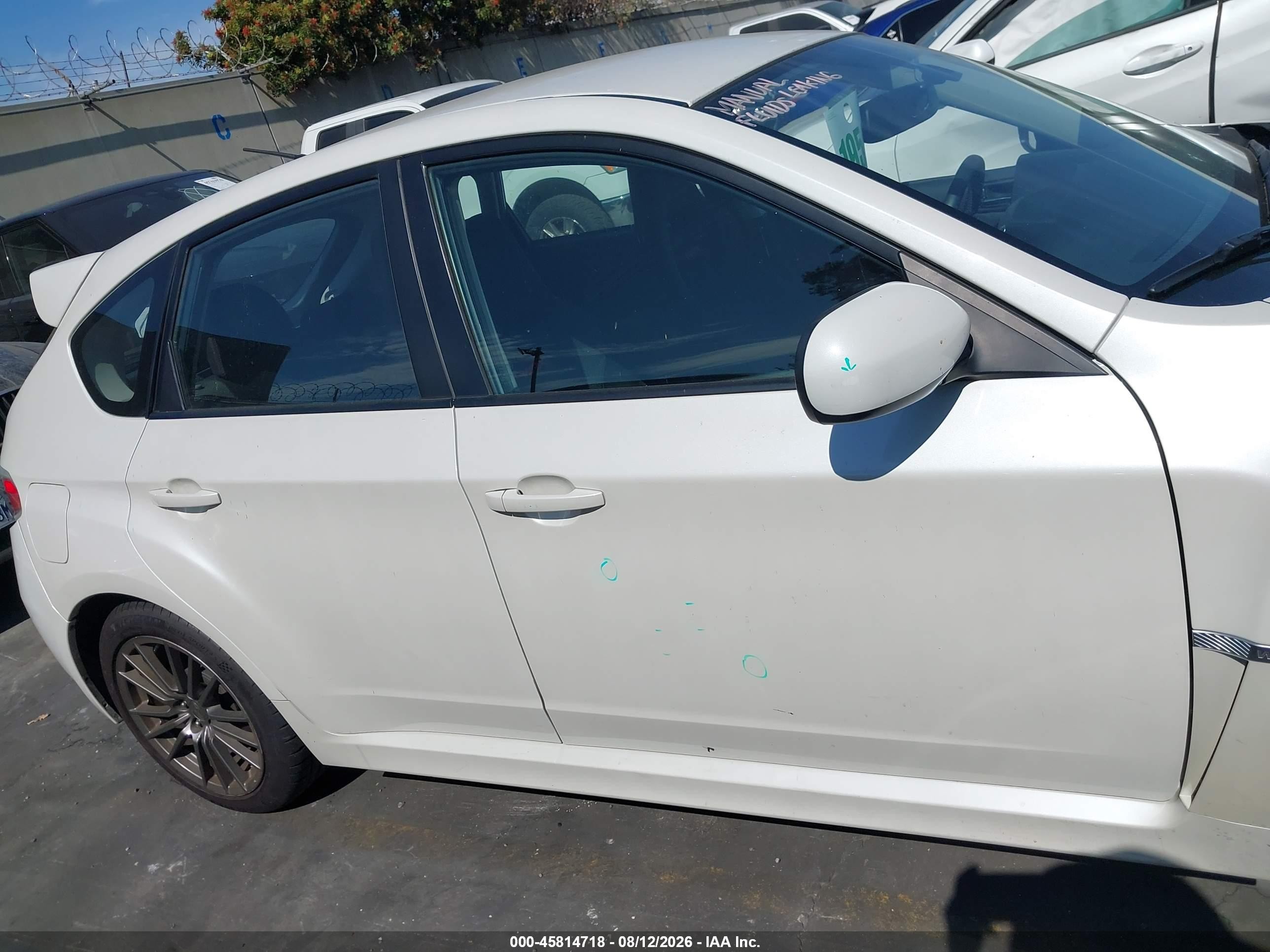 2013 Subaru Impreza Wrx   White vin: JF1GR7E61DG800030