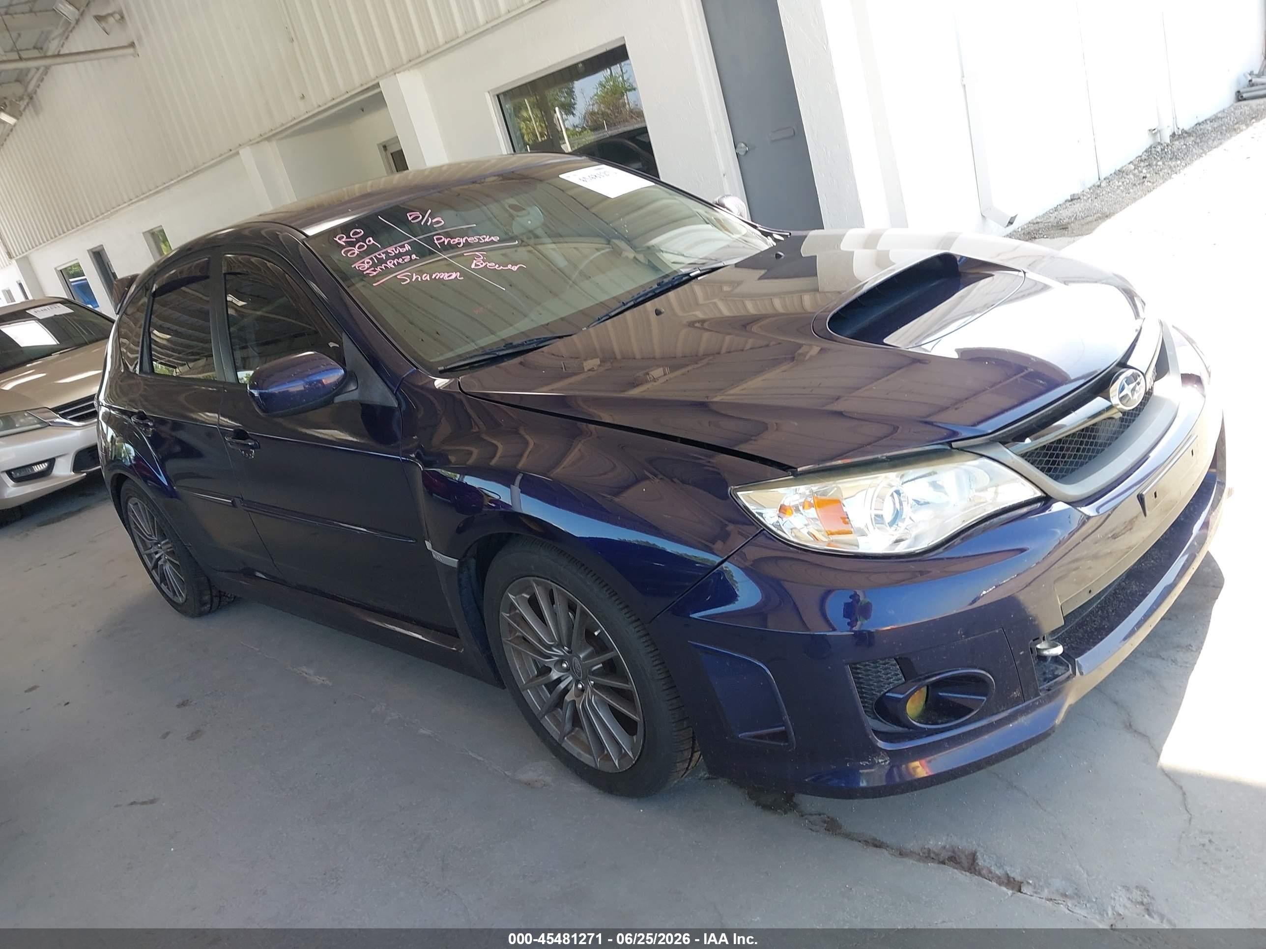 2014 Subaru Impreza Wrx Premium Dark Blue vin: JF1GR7E67EG260510