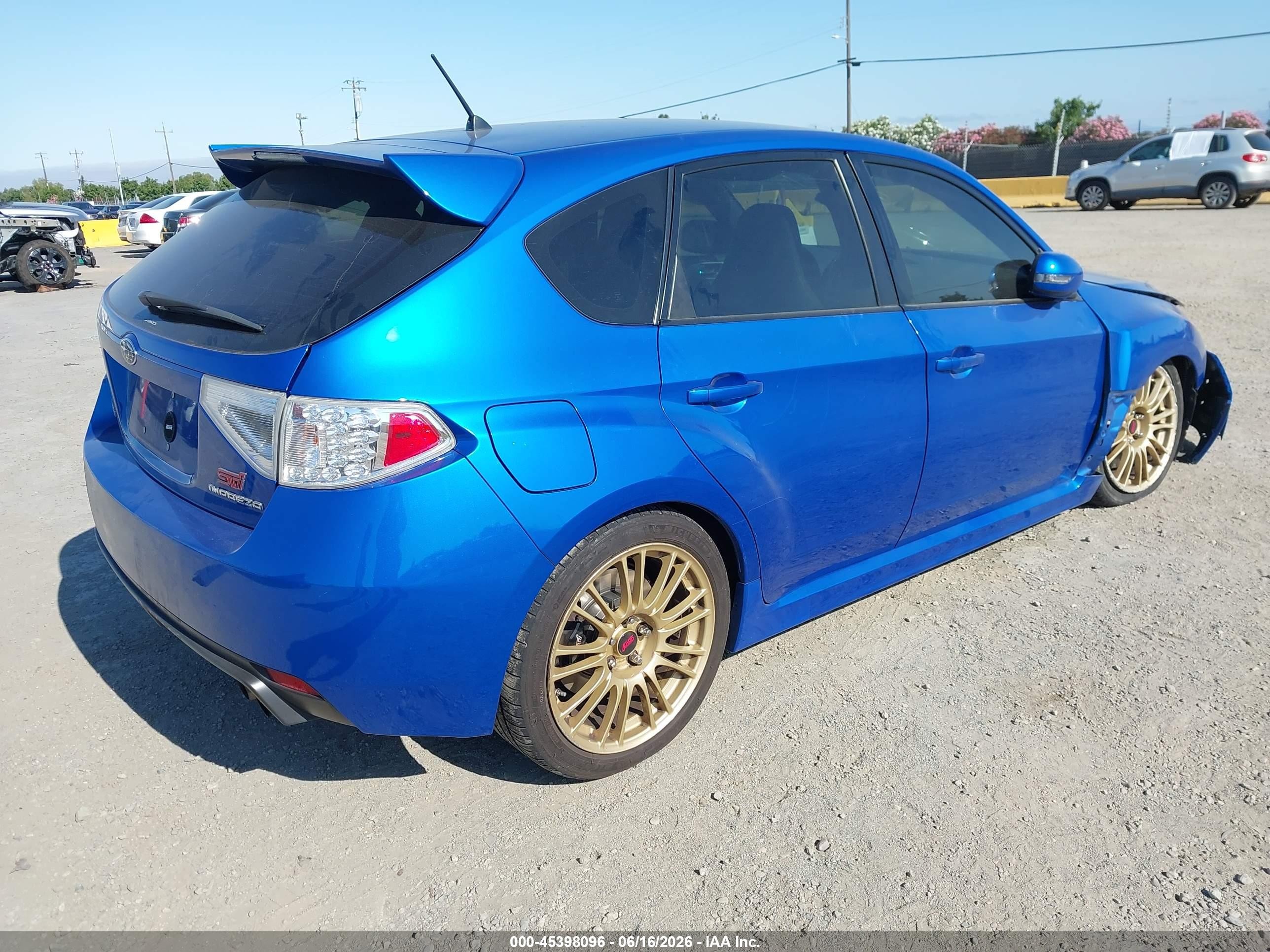 2008 Subaru Impreza Wagon (natl) Sti W/gold Wheels/nav Dark Blue vin: JF1GR89608L833761