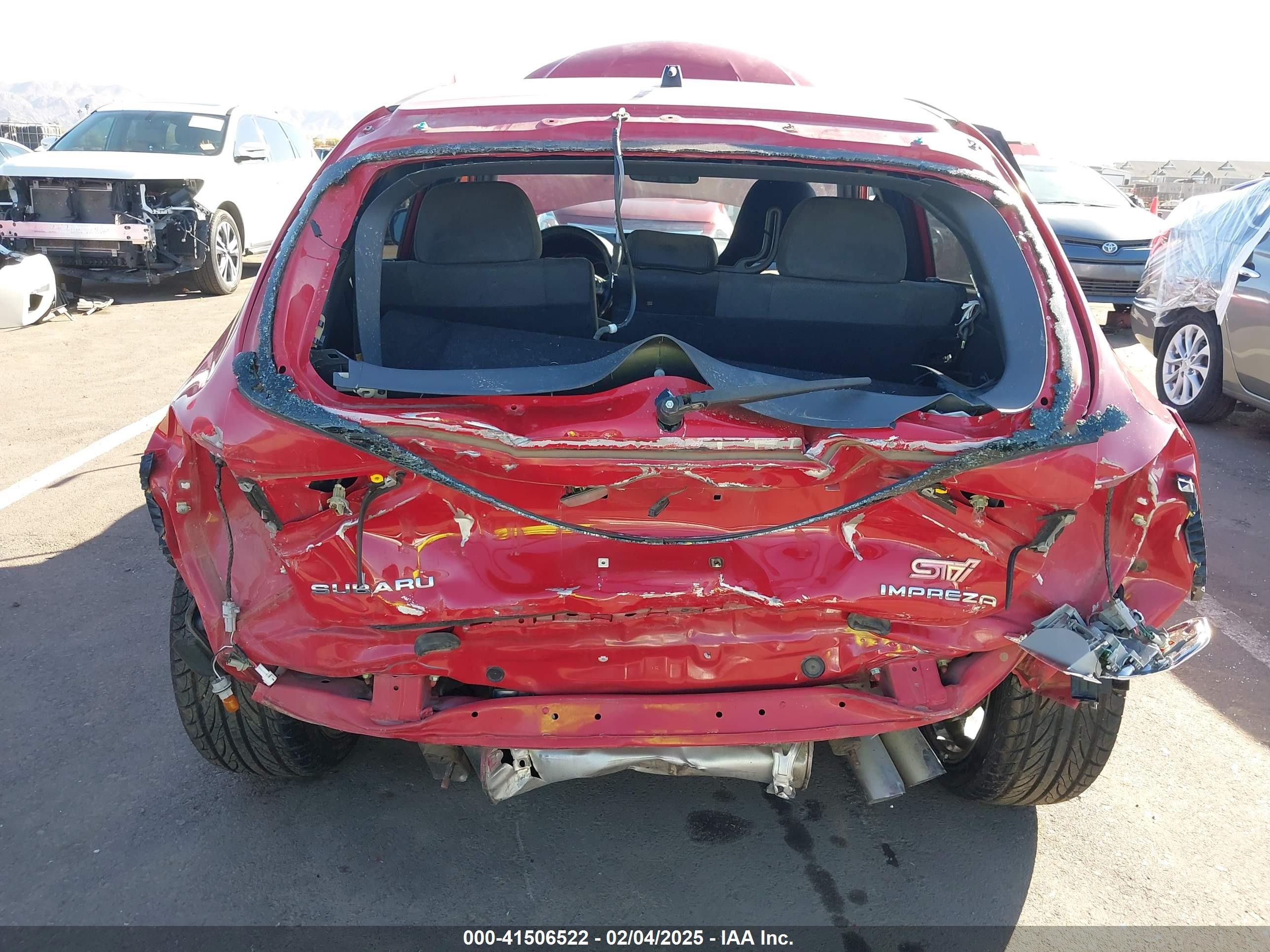 2008 Subaru Impreza Wrx Sti   Red vin: JF1GR89668L826801