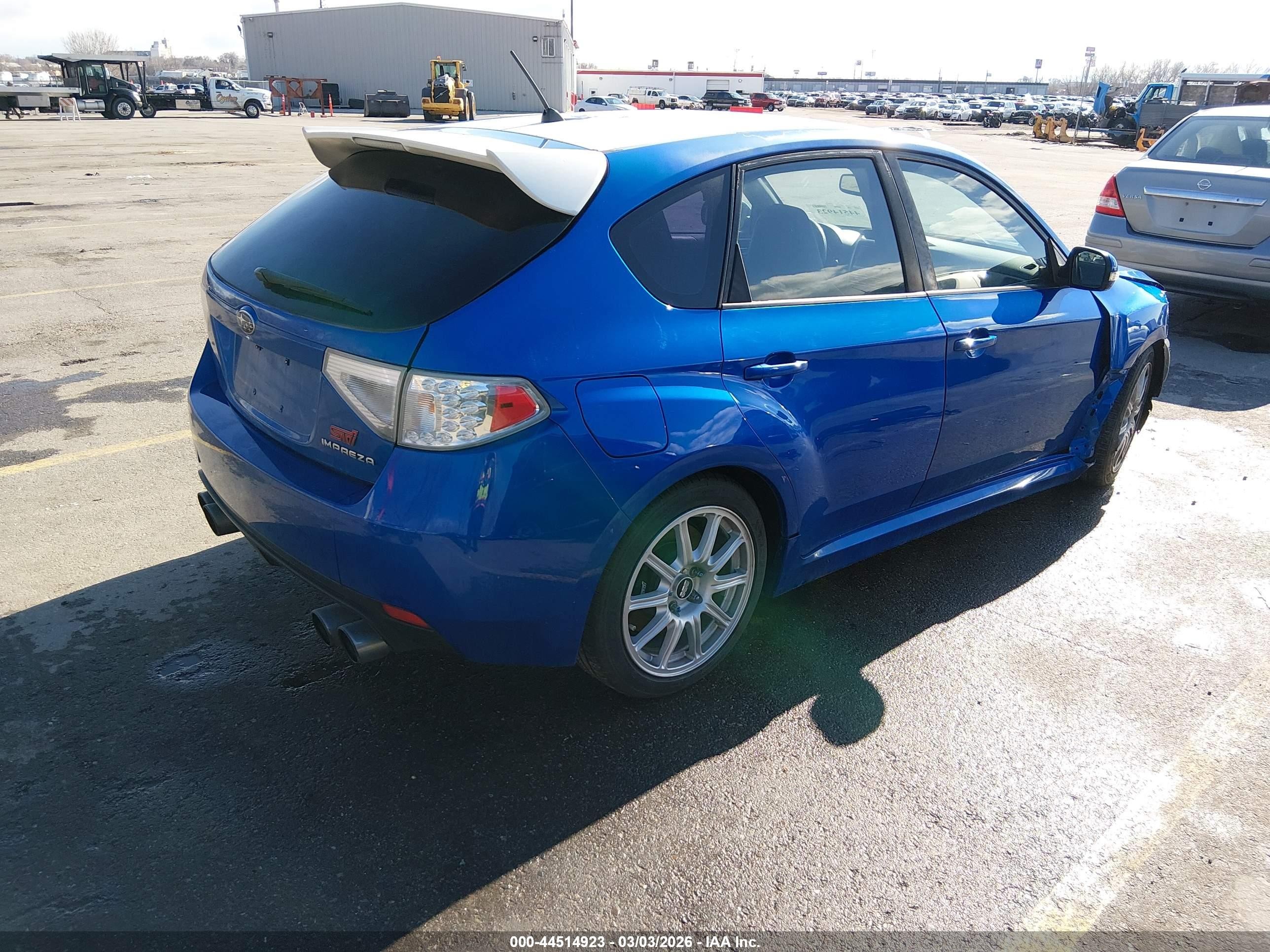 2008 Subaru Impreza Wrx Sti   Blue vin: JF1GR89678L833014