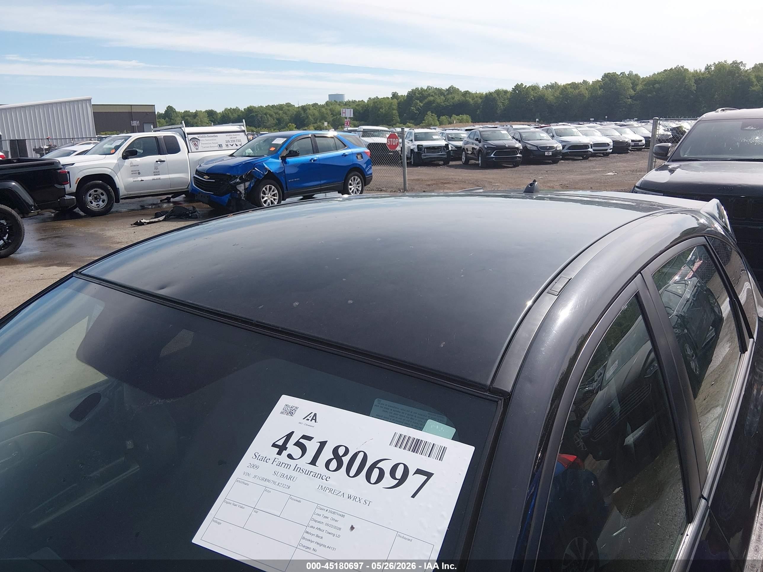 2009 Subaru Impreza Wrx Sti   Black vin: JF1GR89679L823228