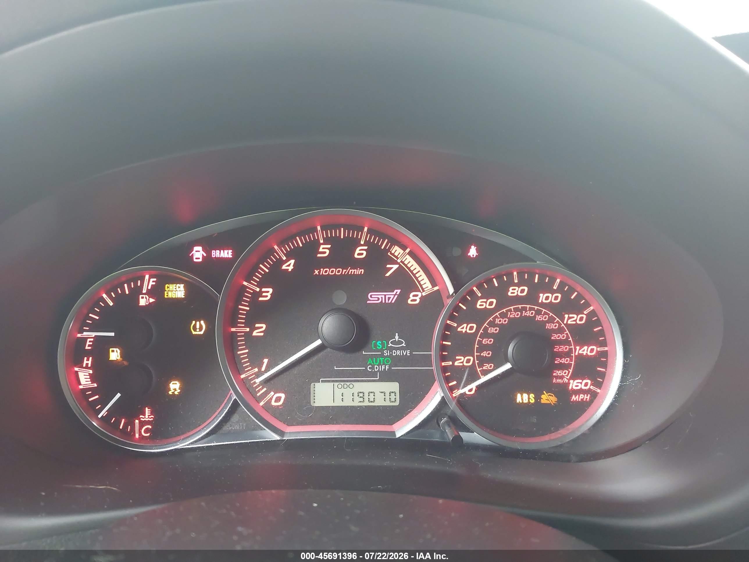 2012 Subaru Wrx Sti   Gray vin: JF1GR8G64CL218576